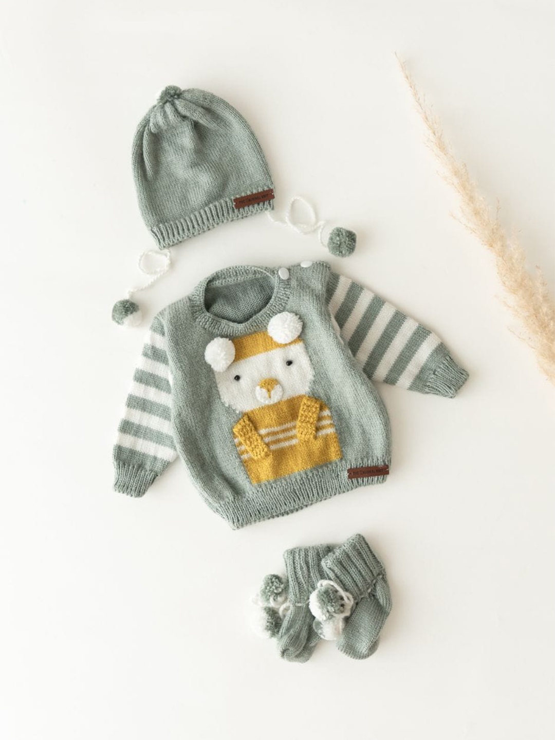 

The Original Knit Unisex Kids Grey & White Cable Knit Pullover
