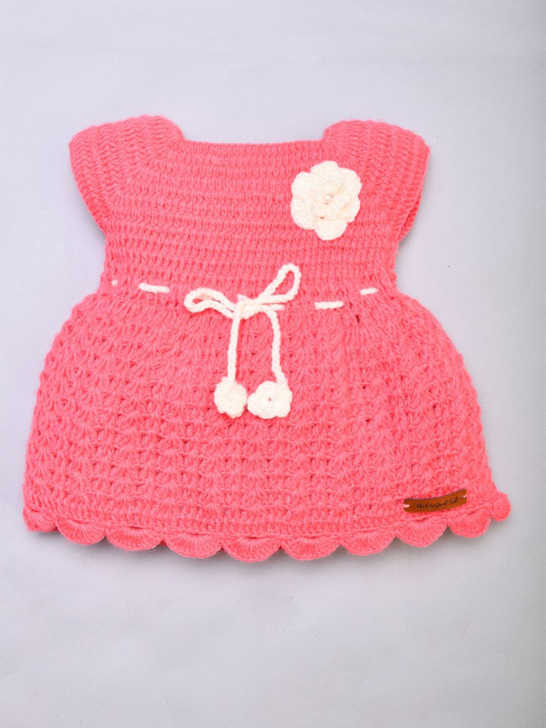 

The Original Knit Infants Girls Self Design Acrylic A-Line Dress, Pink