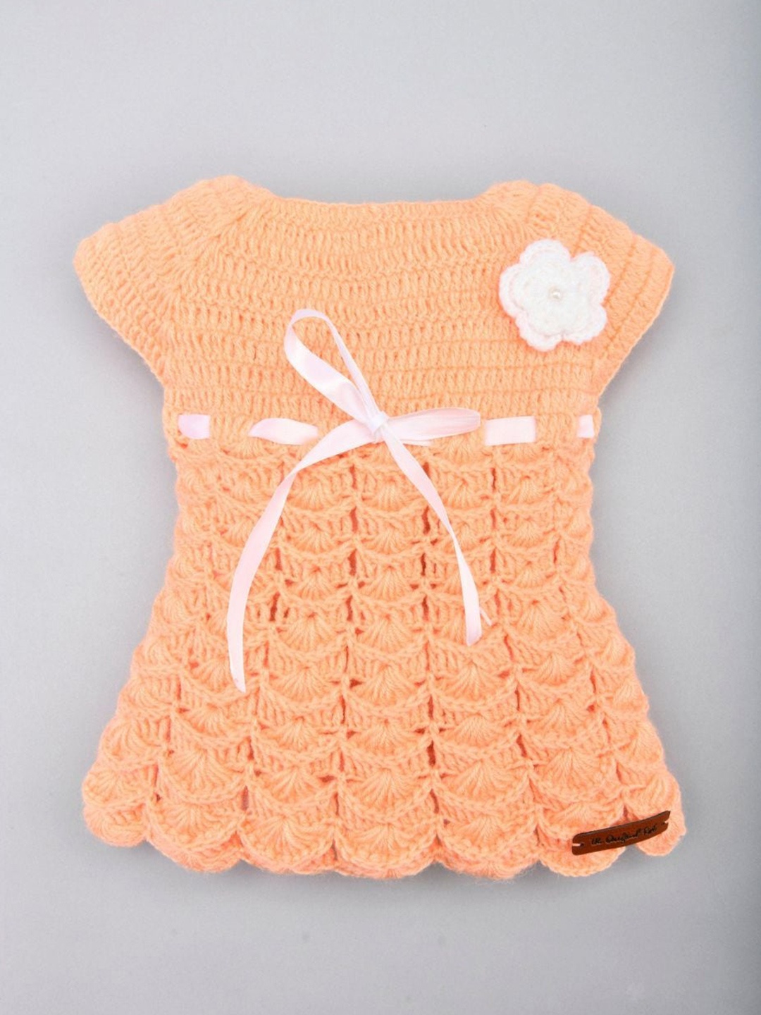 

The Original Knit Infants Girls Self Design Fit & Flare Dress, Peach