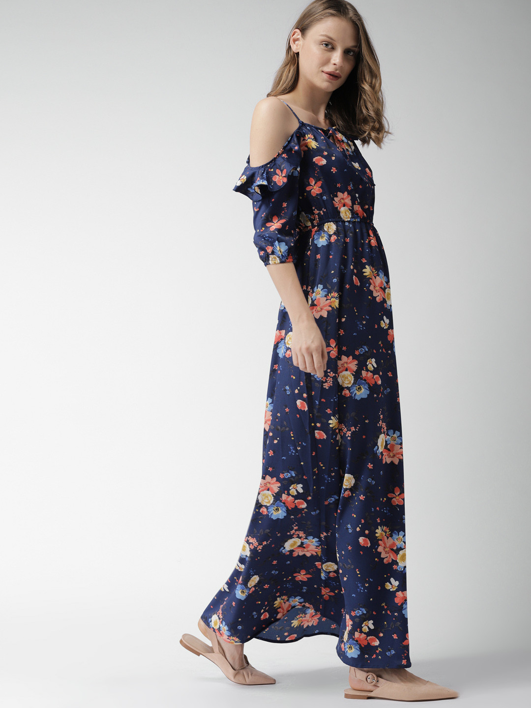 

Mast & Harbour Women Blue Printed Maxi Dress