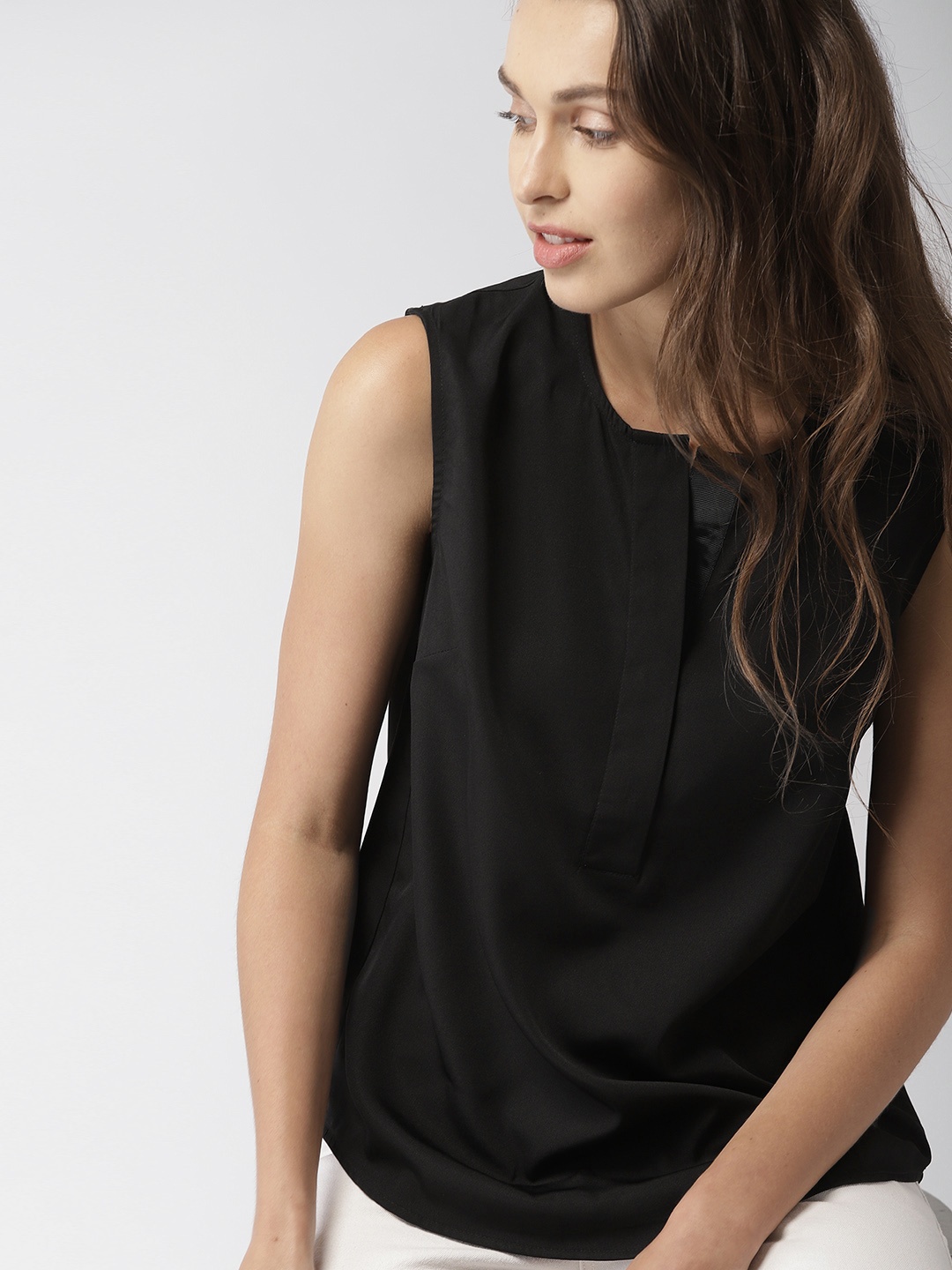 

Mast & Harbour Women Black Solid Top