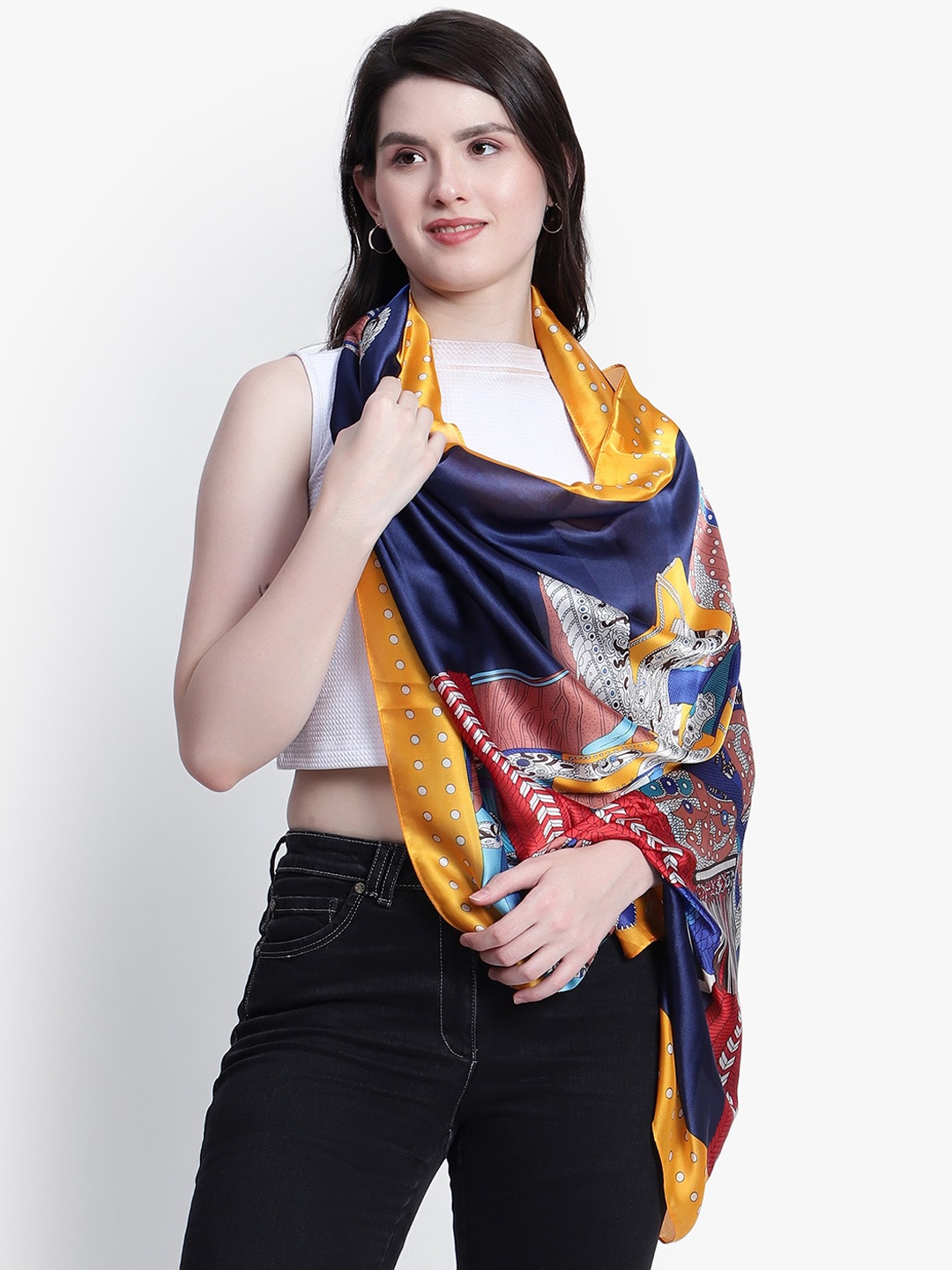 

Mizash Abstract Printed Stole, Yellow