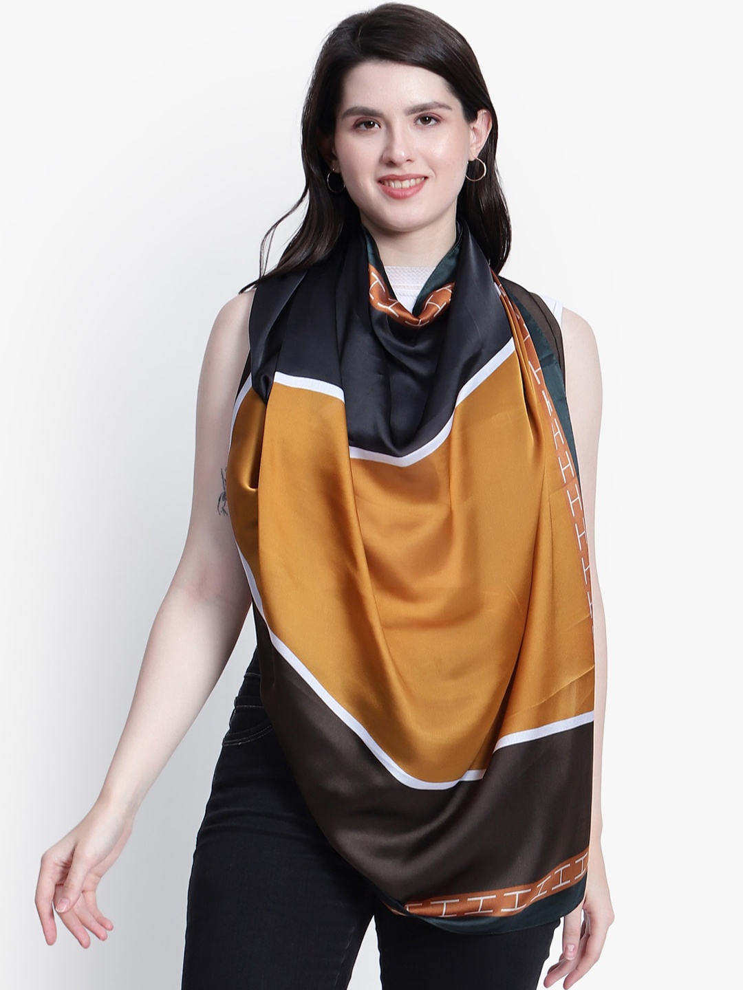 

Mizash Colourblocked Scarf, Black