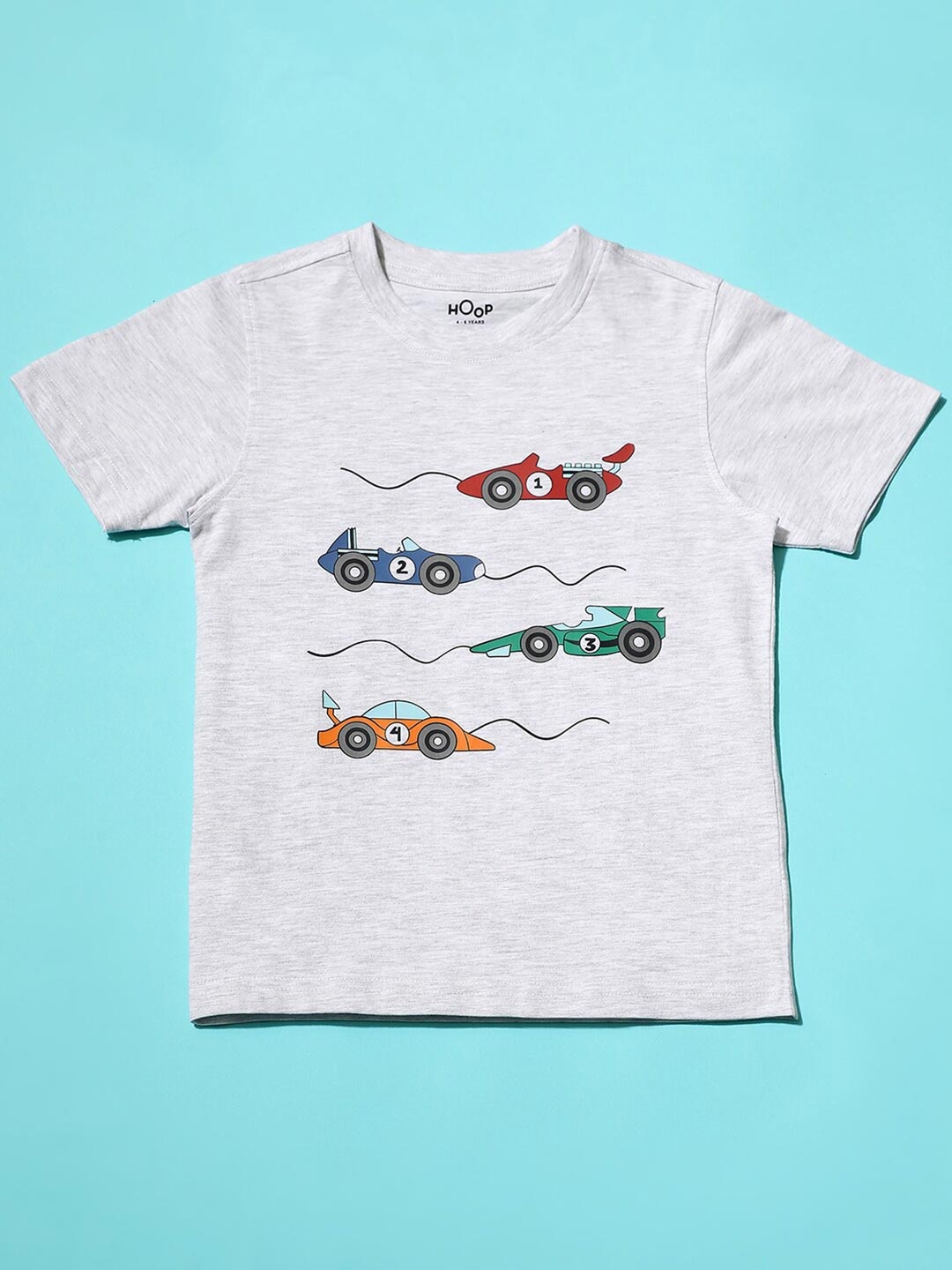 

Hoop Boys Graphic Printed Cotton T-shirt, Grey