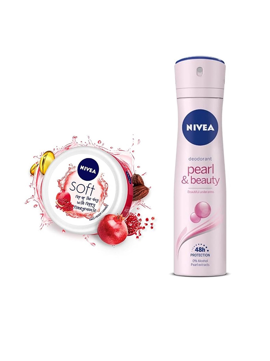 

Nivea Outdoor Care Combo - Peppy Pomegranate Moisturiser 200ml & Pearl & Beauty Deo 123g, White