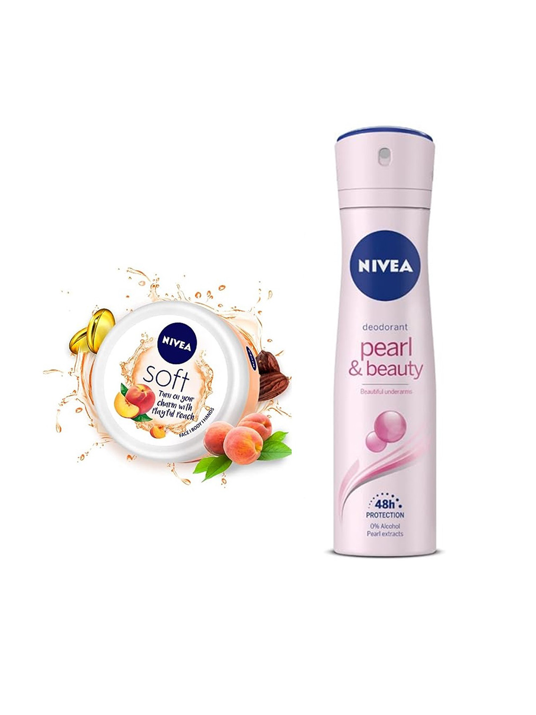 

Nivea Outdoor Care Combo - Playful Peach Moisturiser 200ml & Deo Spray Pearl & Beauty 92g, White