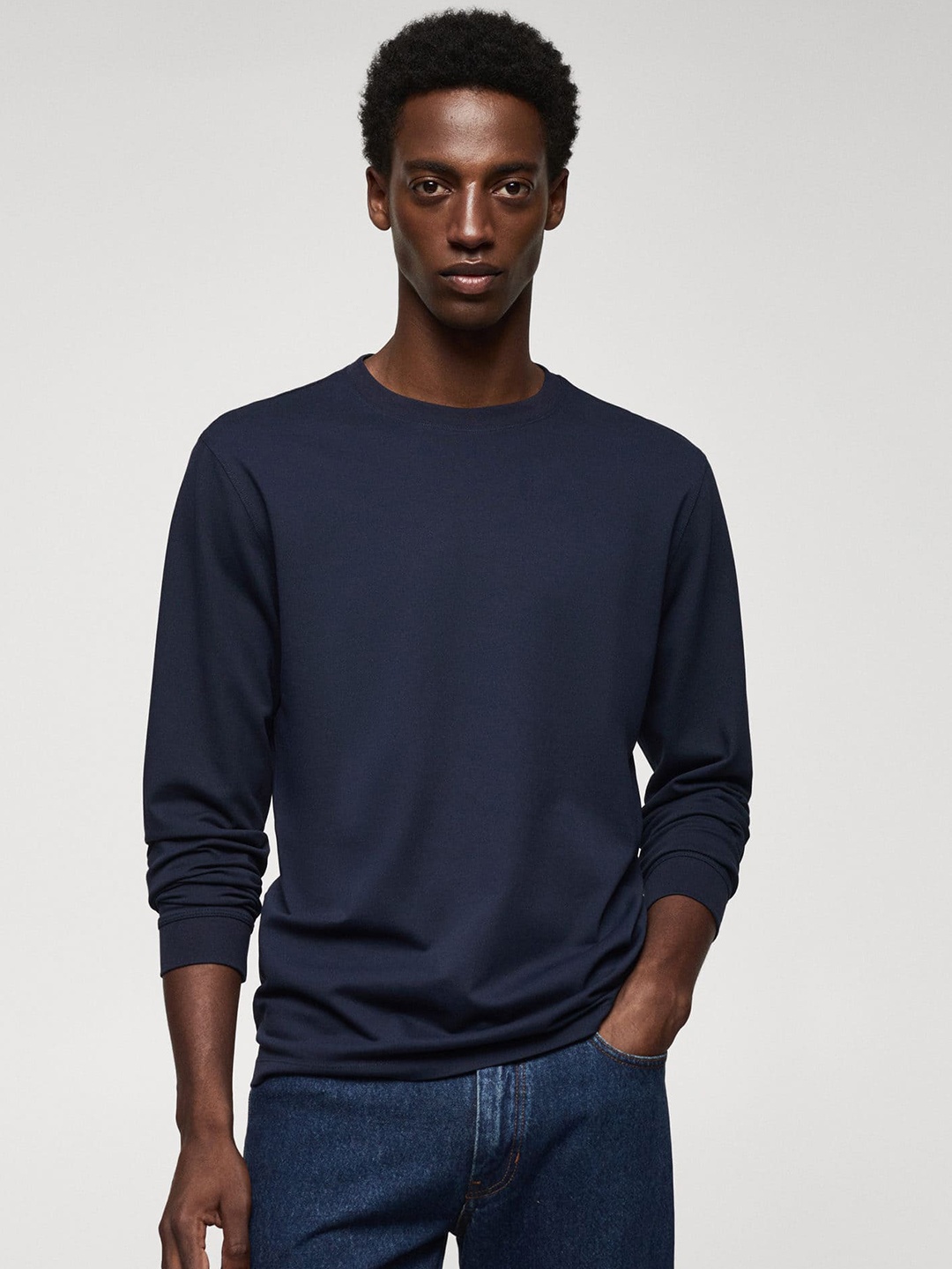 

MANGO MAN Regular Fit T-shirt, Navy blue