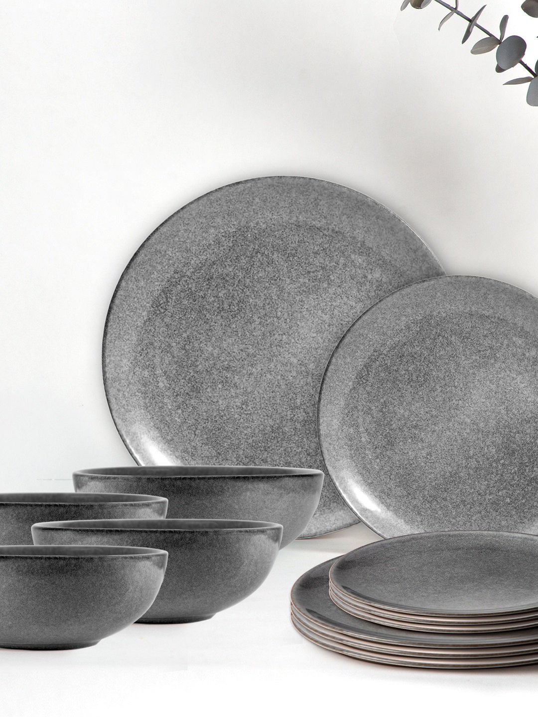 

Anko Grey 12 Pieces Stoneware Glossy Dinner Set