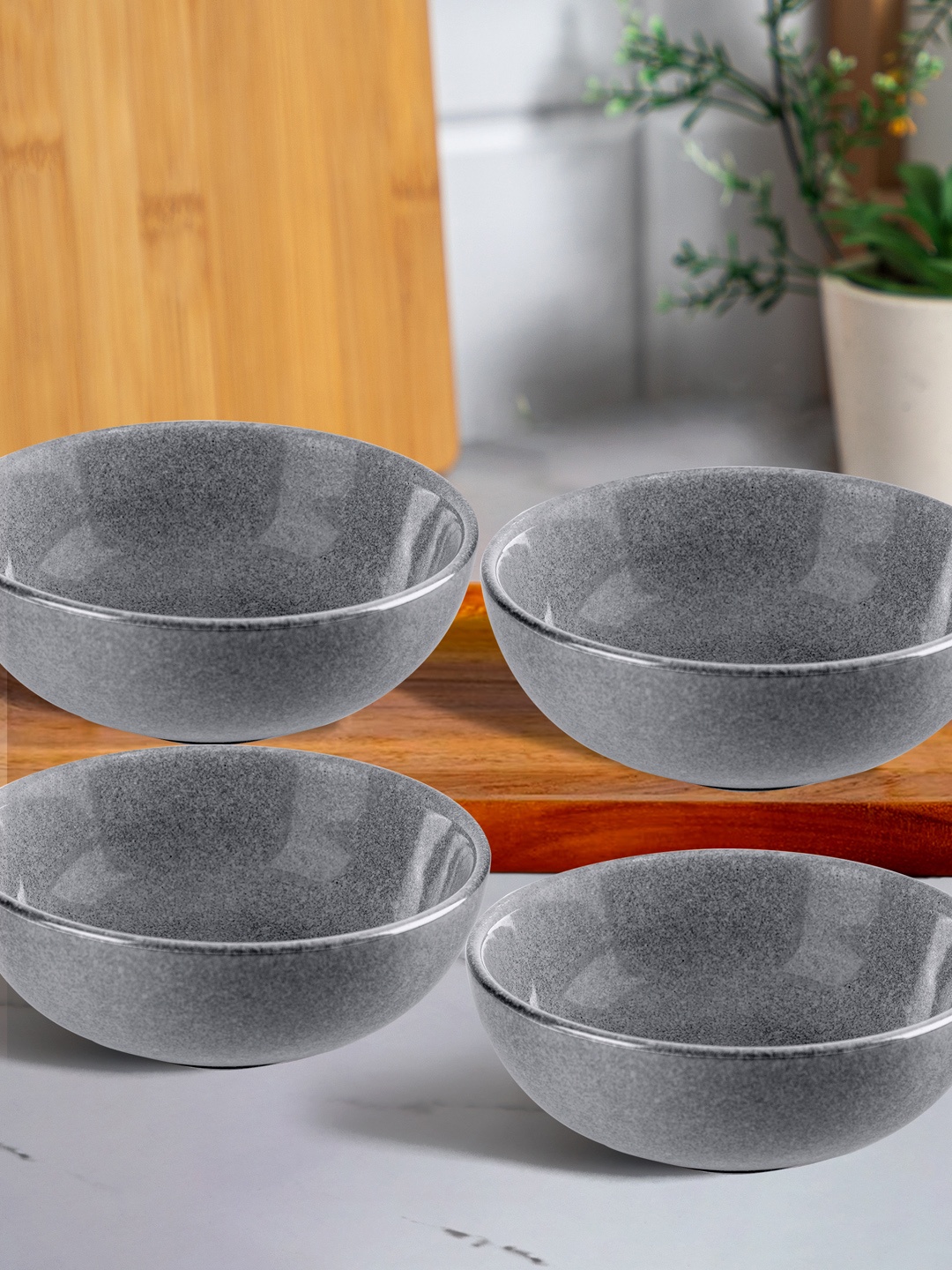 

Anko Grey 4 Pieces Printed Ceramic Glossy Bowls