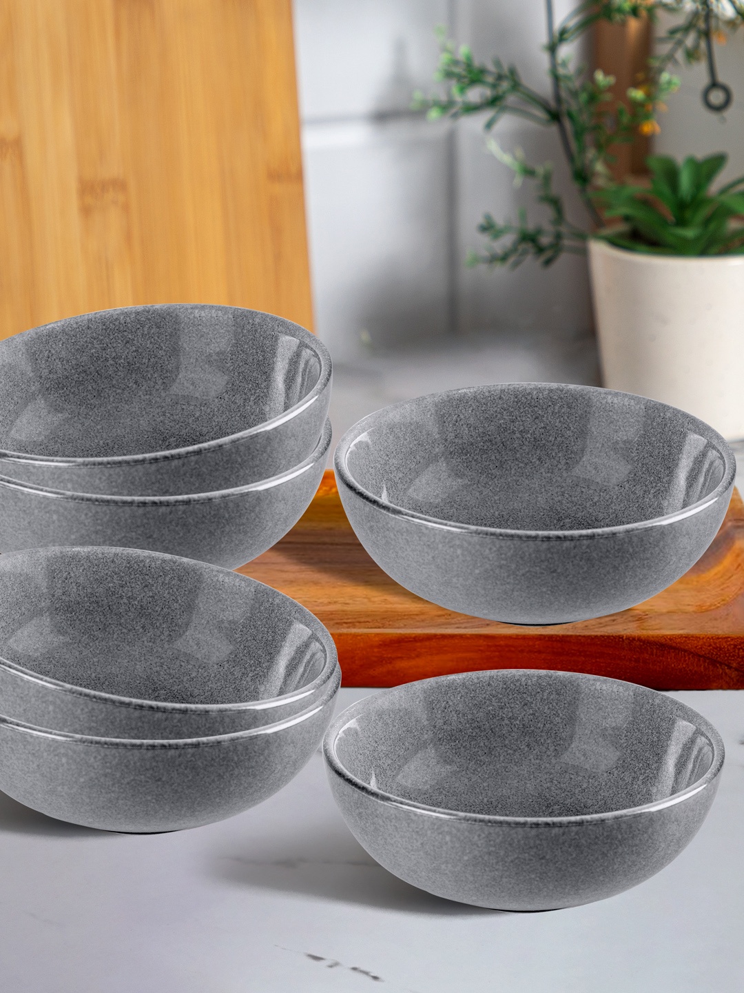 

Anko 6 Pieces Grey Textured Stoneware Matte Bowls