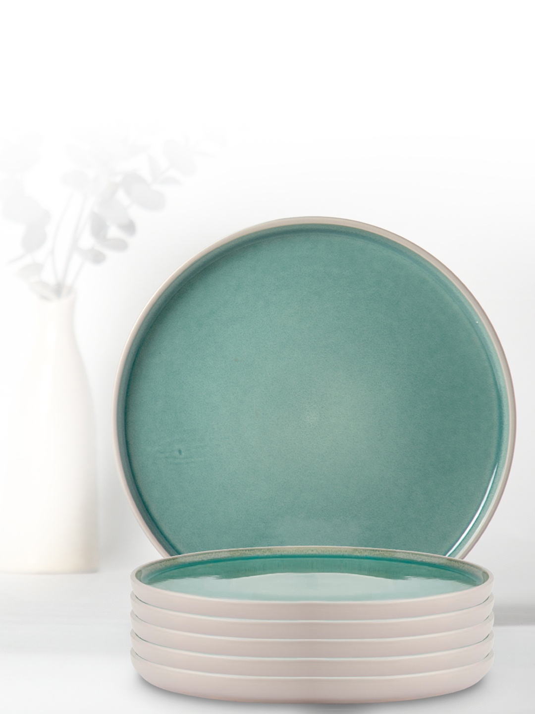 

Anko 6 Pieces Green & Cream-Coloured Stoneware Matte Plates
