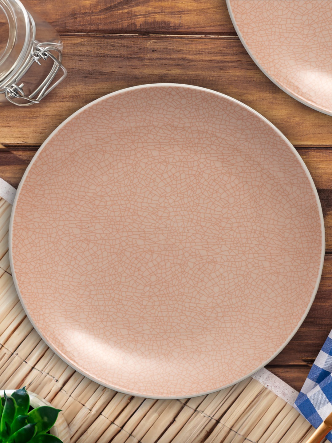 

Anko Pink 2 Pieces Printed Stoneware Matte Plates