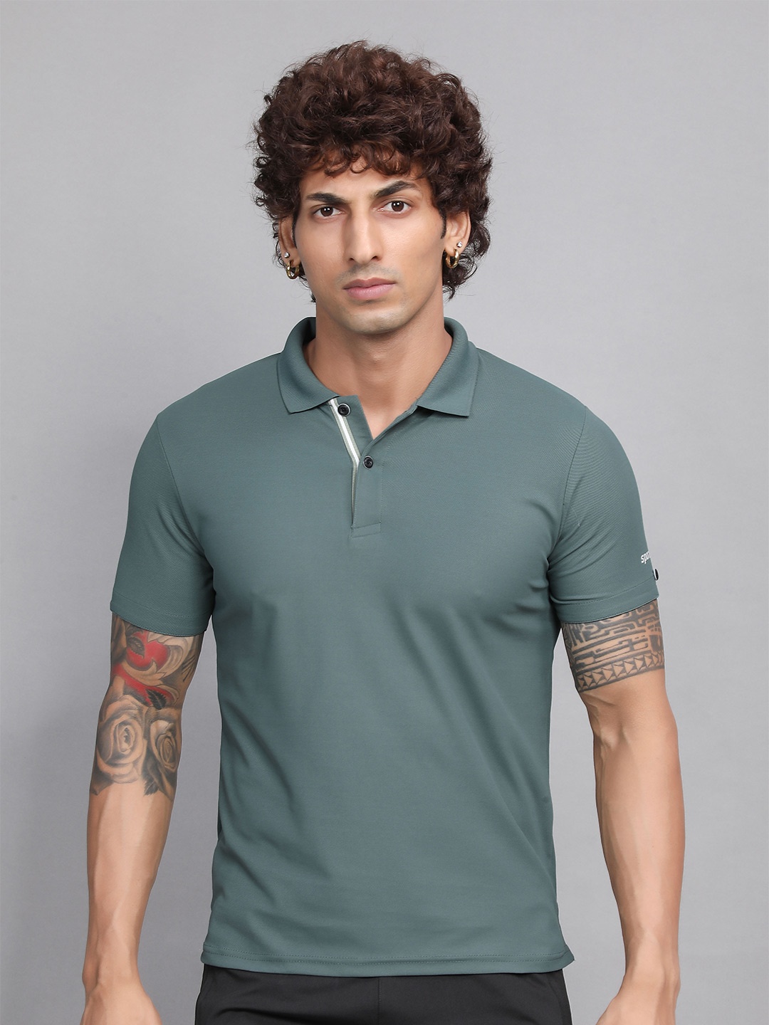 

SPORT SUN Polo Collar Regular Fit Casual T-Shirt, Green
