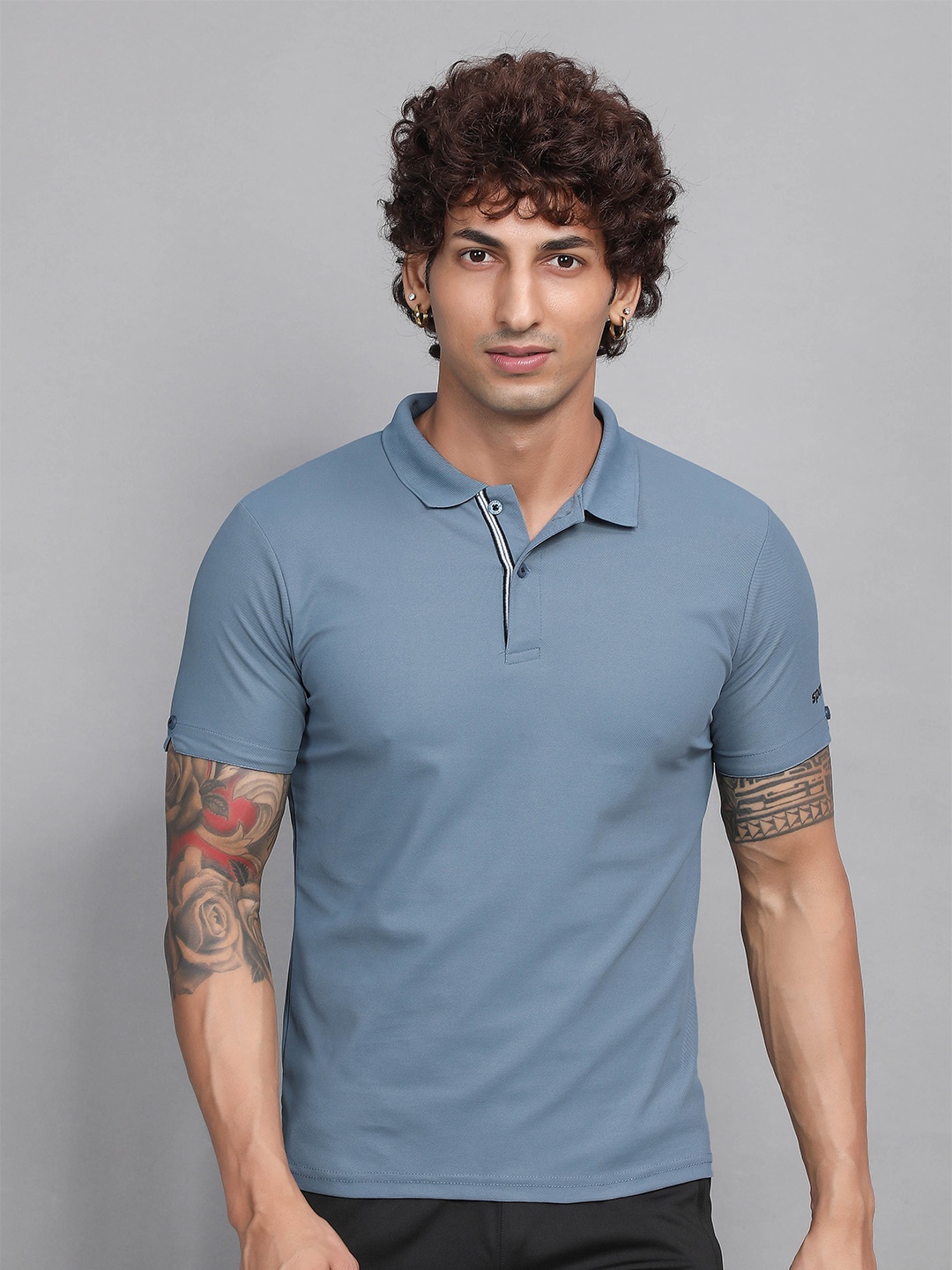 

SPORT SUN Polo Collar Regular Fit Casual T-Shirt, Blue