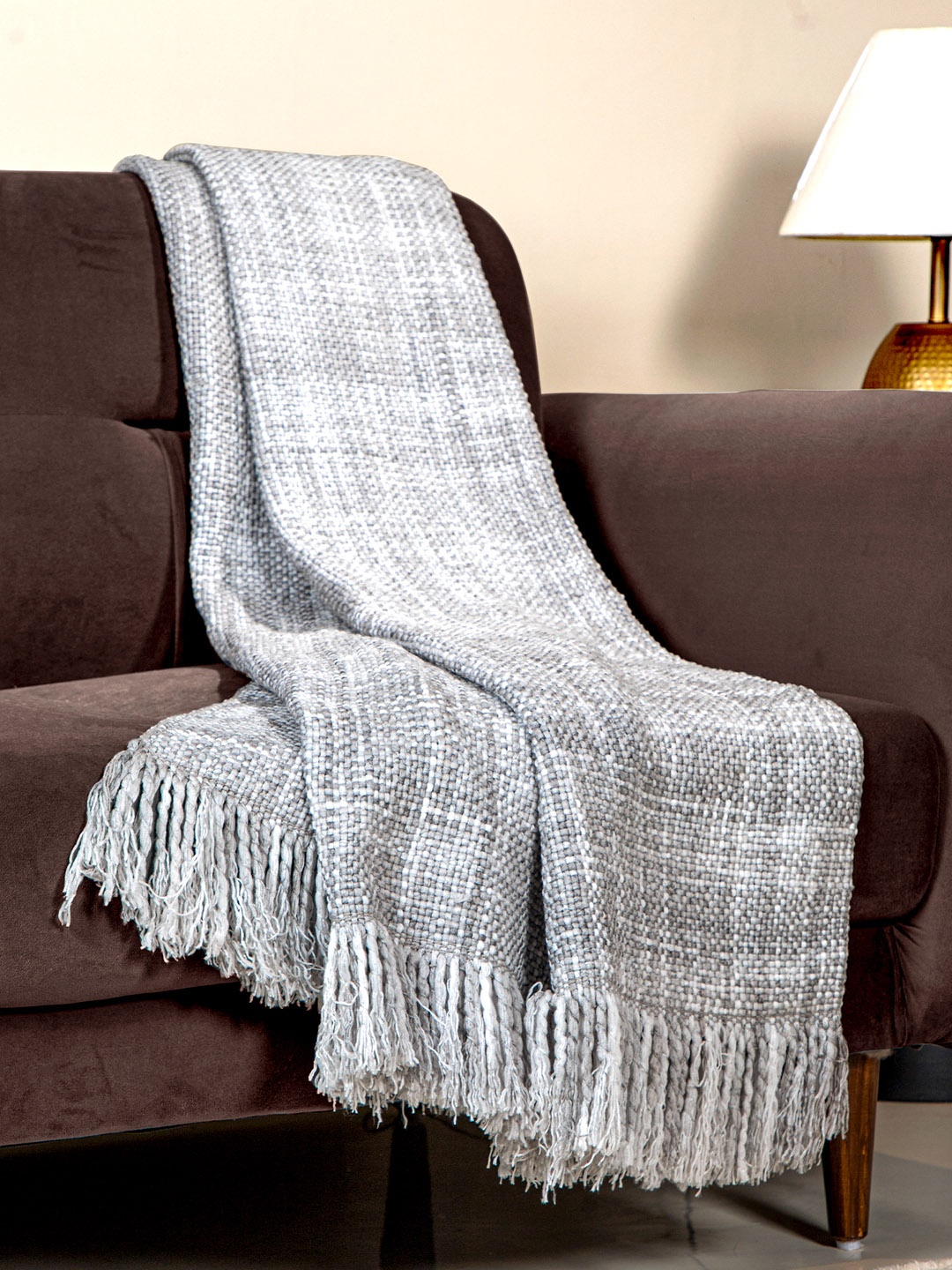 

Anko Grey Self Design Cozy Throw