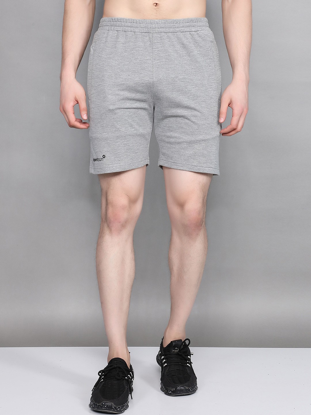 

SPORT SUN Men Mid-Rise Shorts, Grey melange