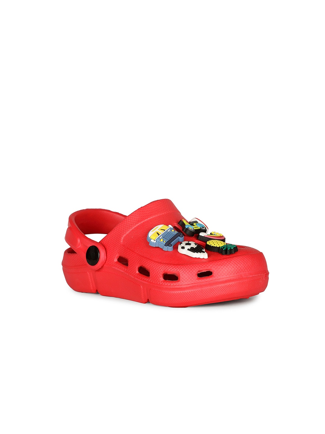 

Bubblegummers Kids Scooter & Ball Applique Rubber Clogs, Red