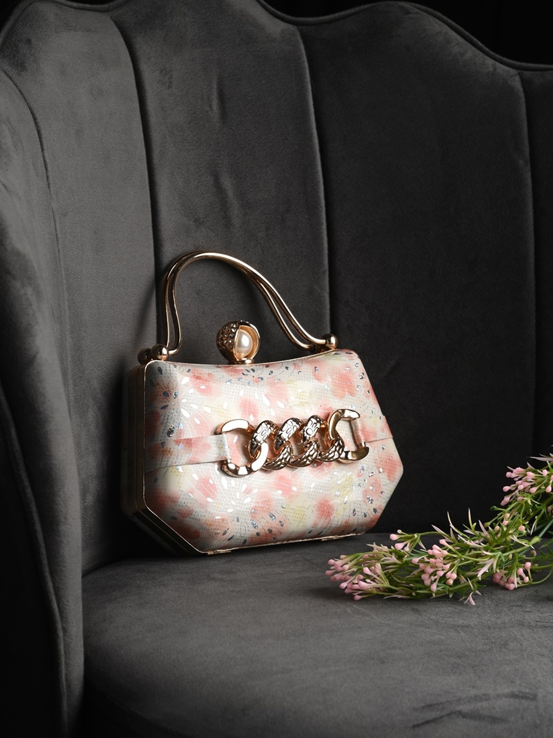 

Toobacraft Embellished Box Clutch, White