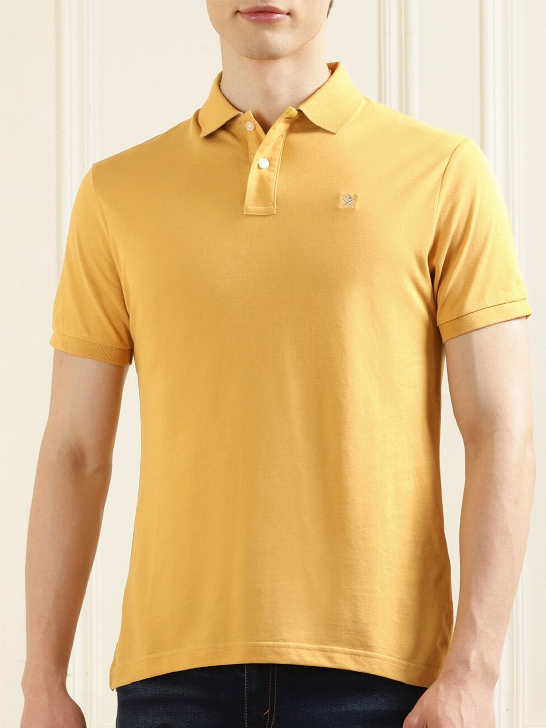 

HACKETT LONDON Polo Collar Pure Cotton Slim Fit T-shirt, Yellow