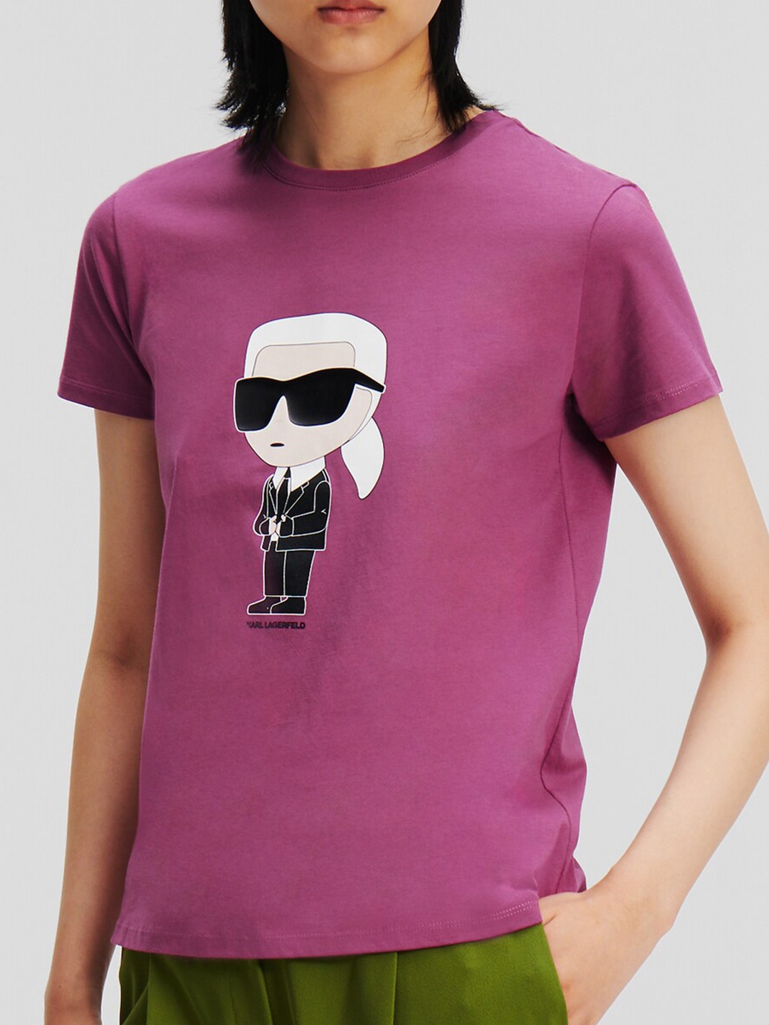 

Karl Lagerfeld Ikonik Karl Printed Organic Cotton T-shirt, Purple