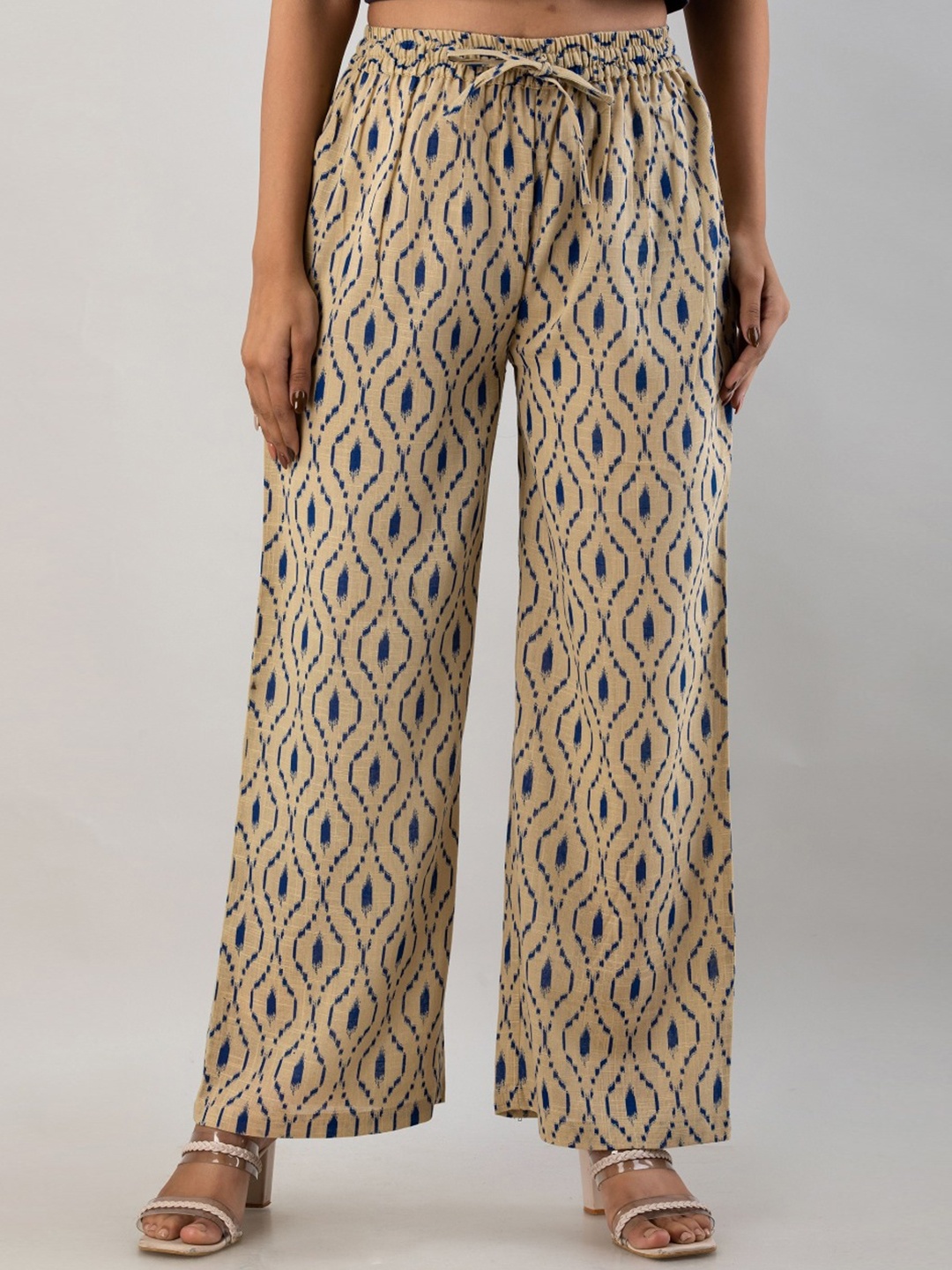 

MAUKA Women Floral Printed Palazzos, Blue