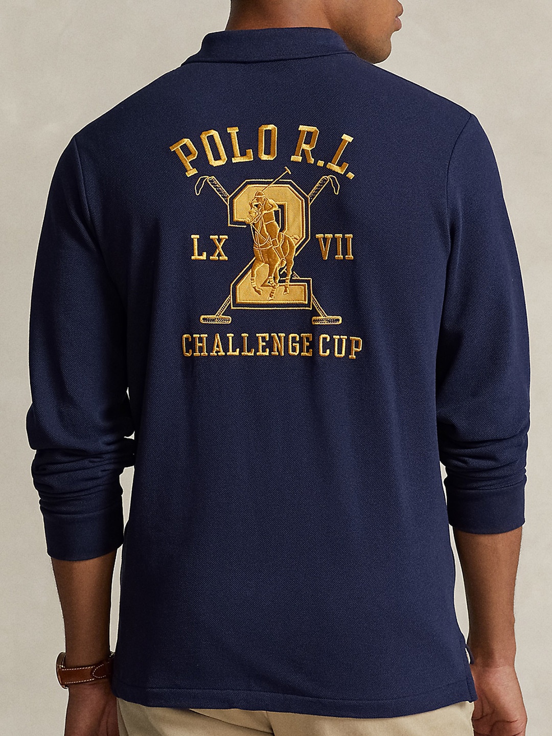 

Polo Ralph Lauren Logo Embroidered Polo Collar Slim Fit Cotton Casual T-shirts, Navy blue