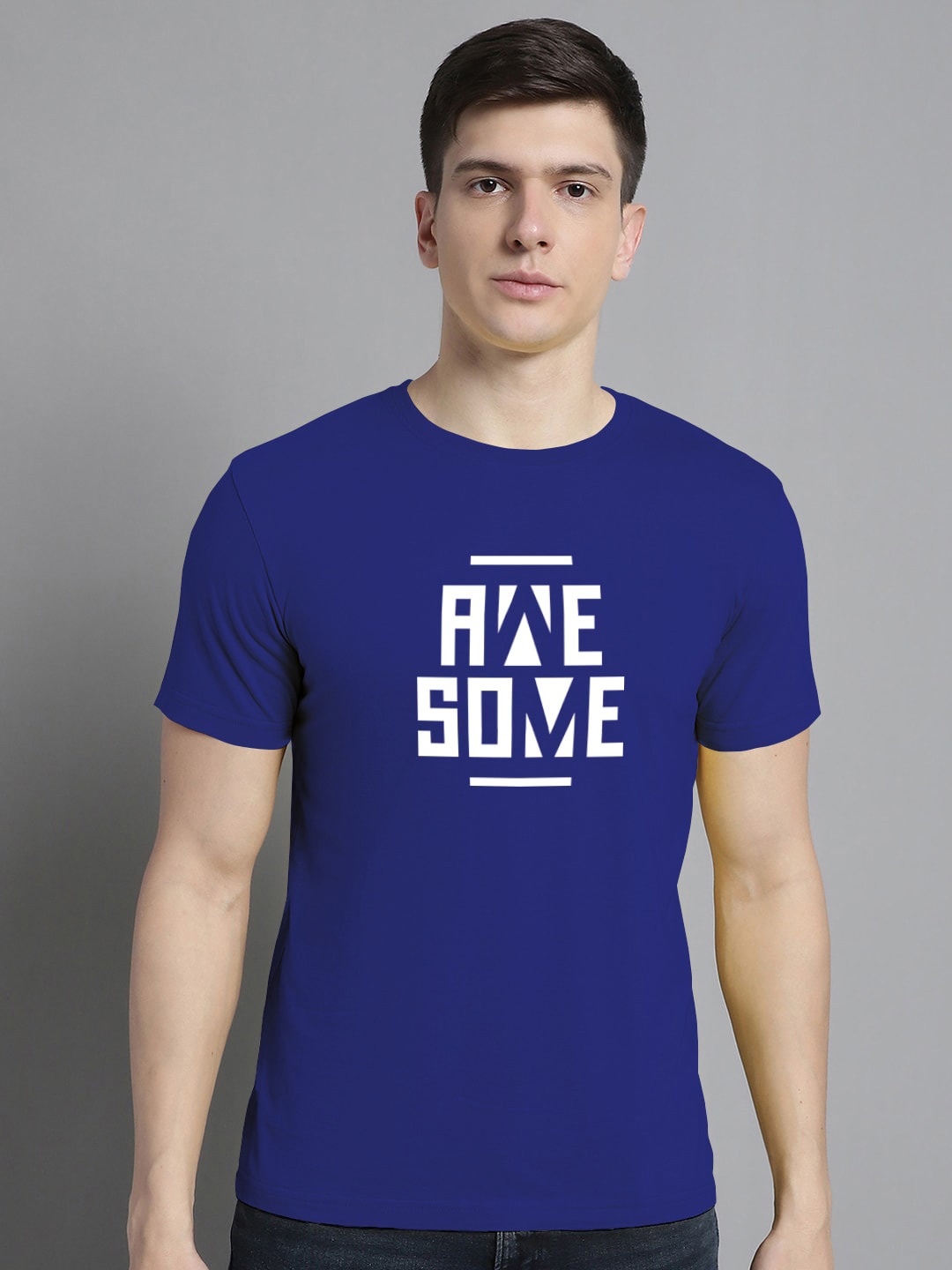 

FBAR Typography Printed Cotton T-shirt, Blue
