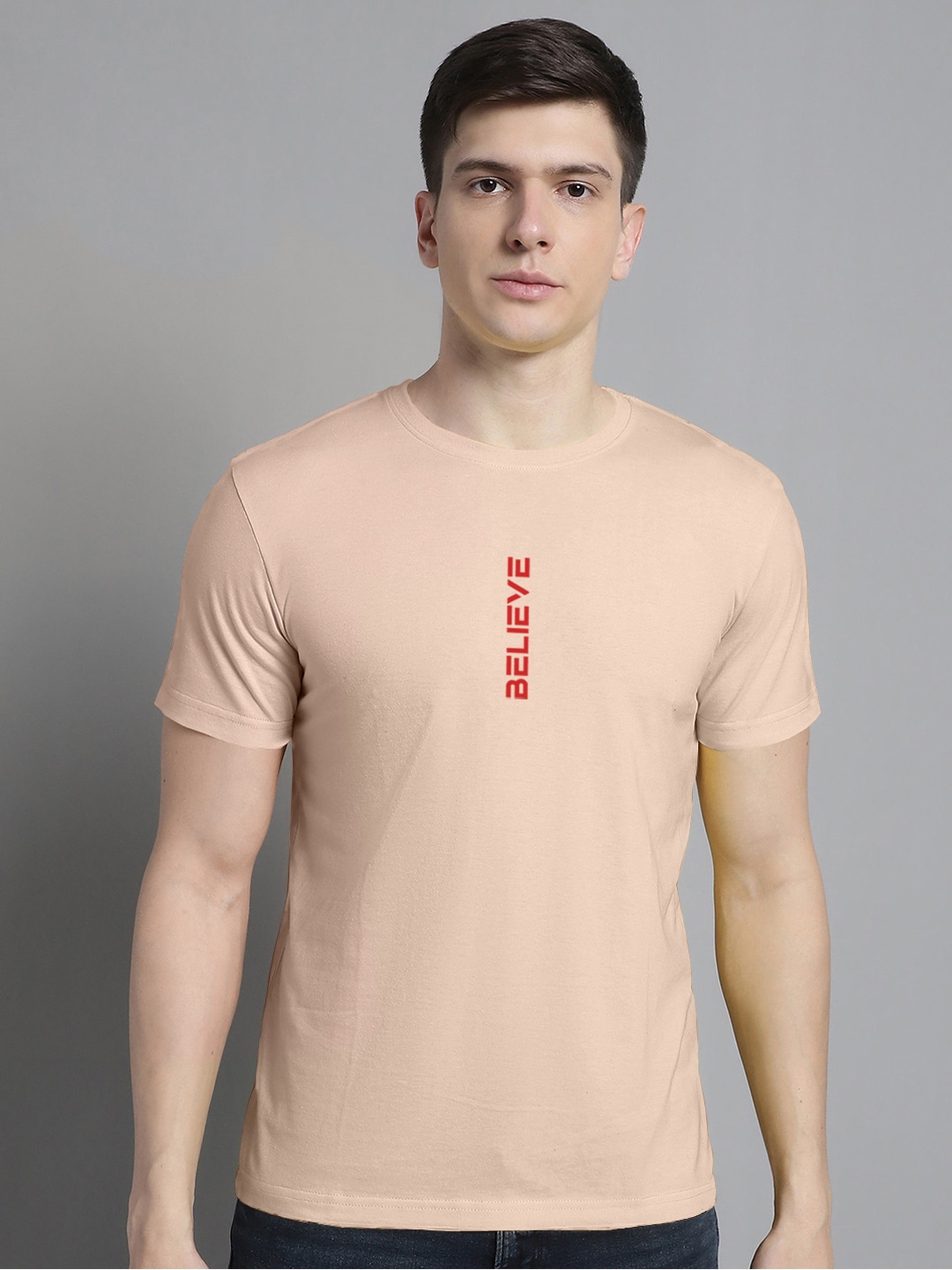 

FBAR Typography Printed Cotton T-shirt, Coral