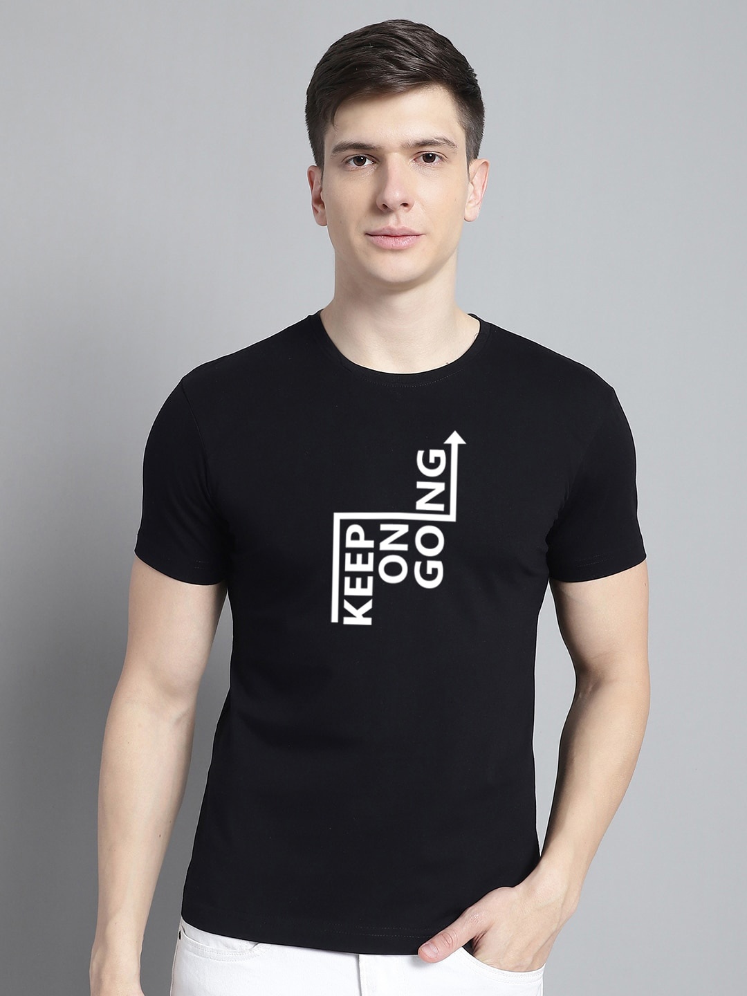 

FBAR Typography Printed Cotton T-shirt, Black