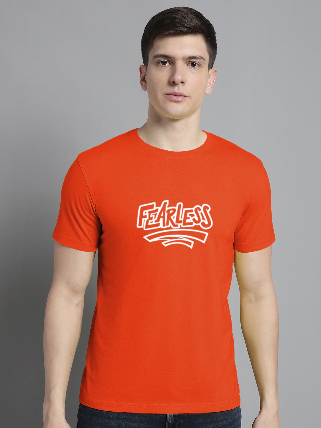 

FBAR Typography Printed Cotton T-shirt, Orange