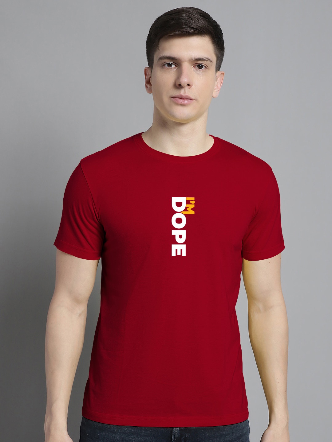 

FBAR Typography Printed Cotton T-shirt, Maroon