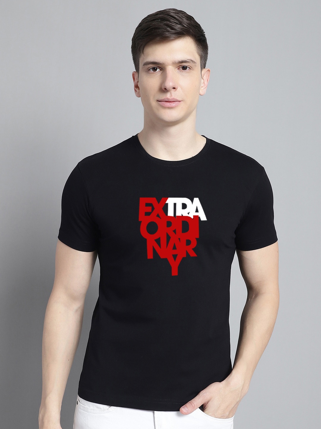 

FBAR Typography Printed Cotton T-shirt, Black