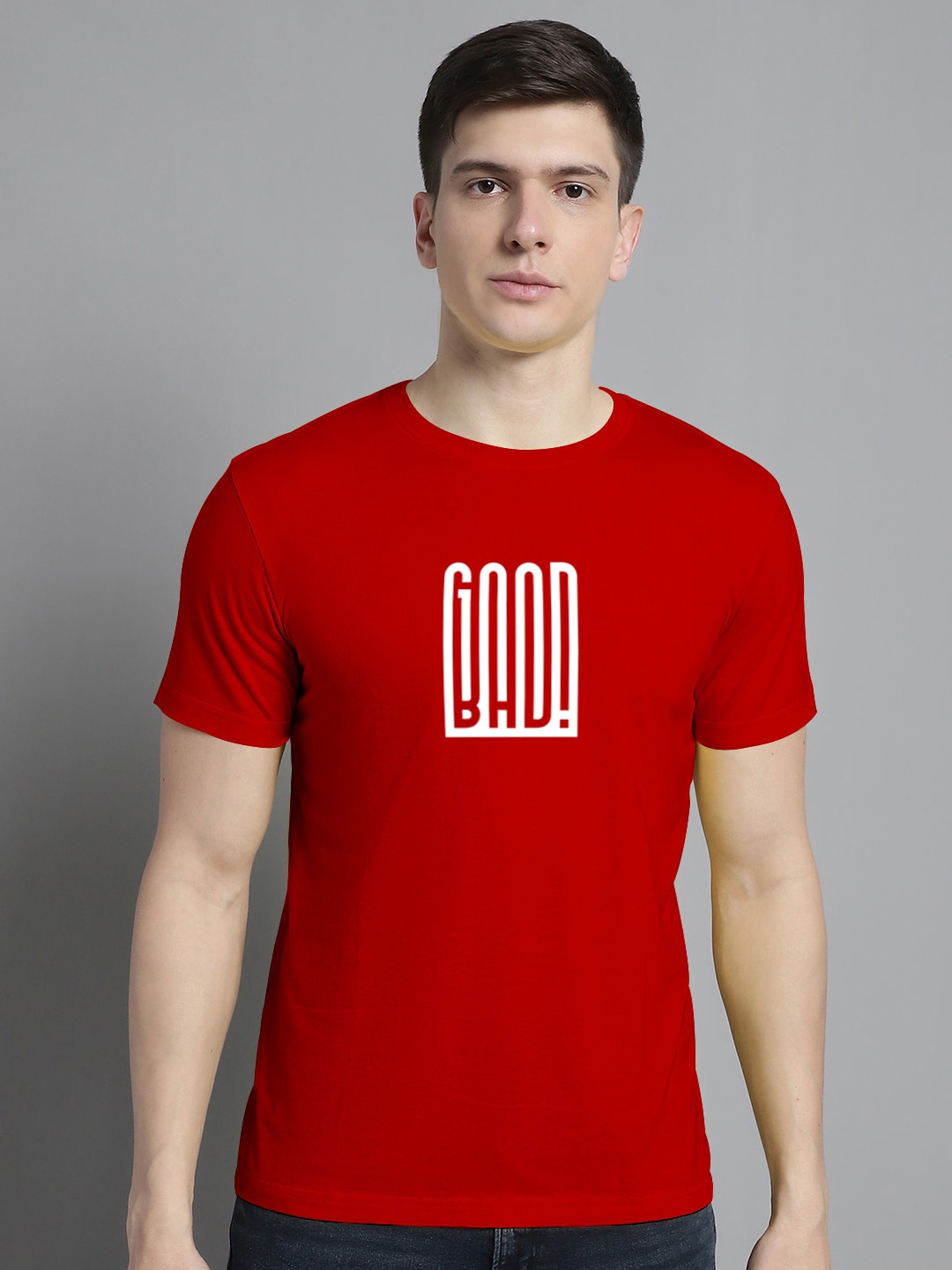 FBAR Typography Printed Cotton T-shirt, Red
