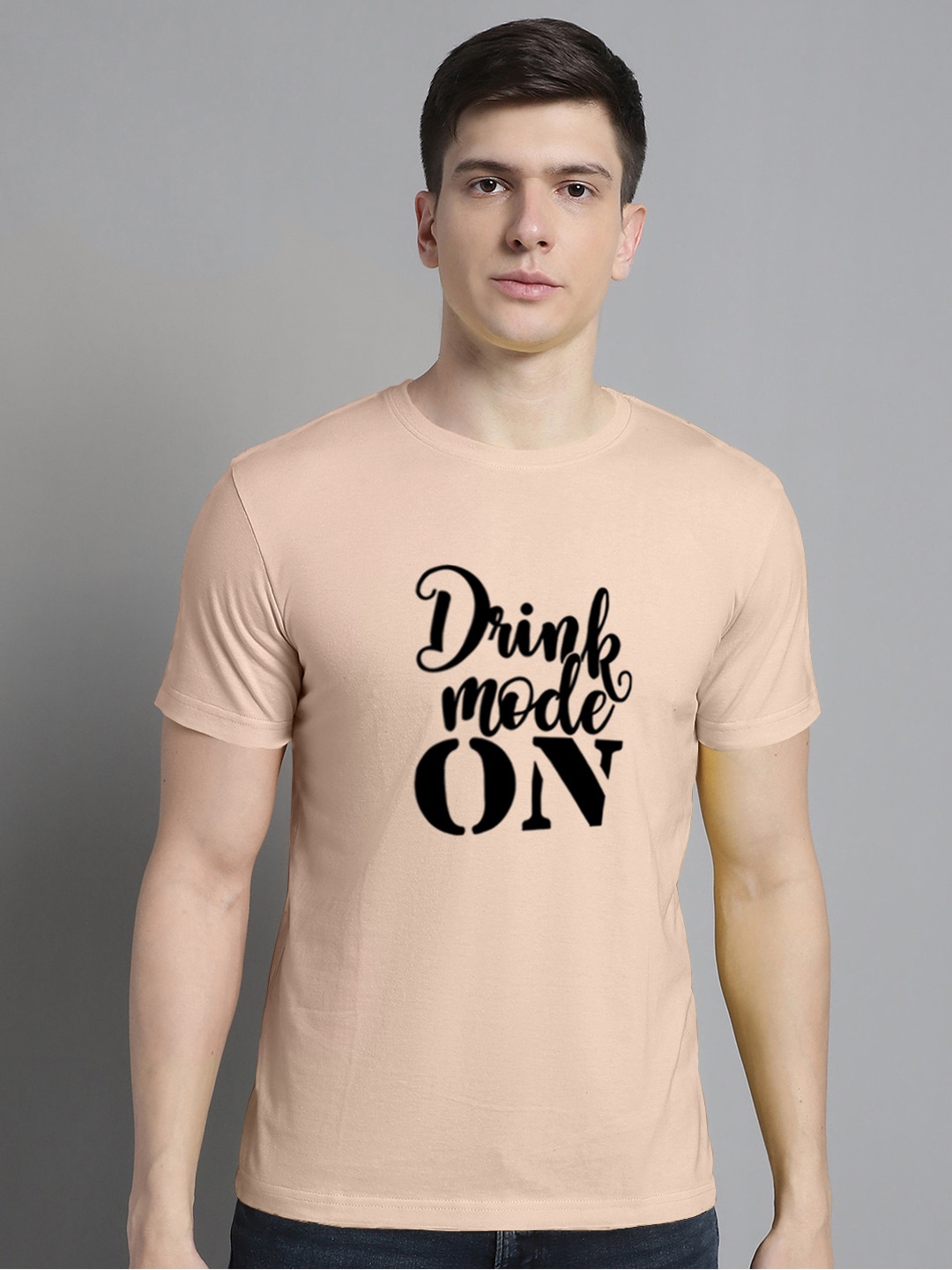 FBAR Typography Printed Cotton T-shirt, Coral