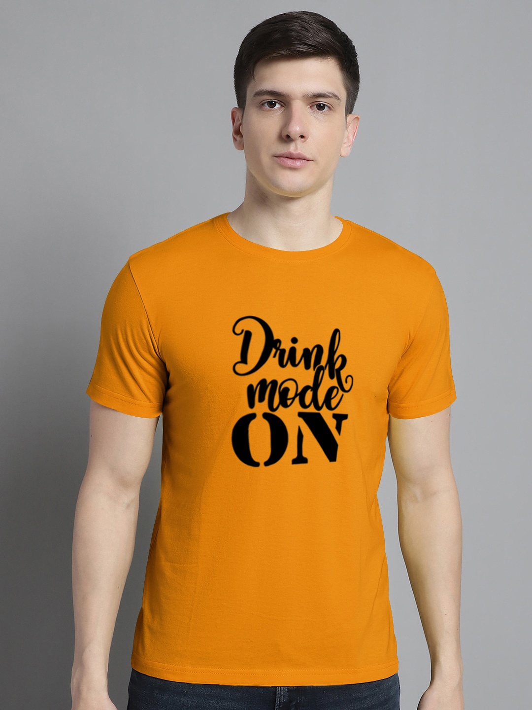 

FBAR Typography Printed Cotton T-shirt, Gold