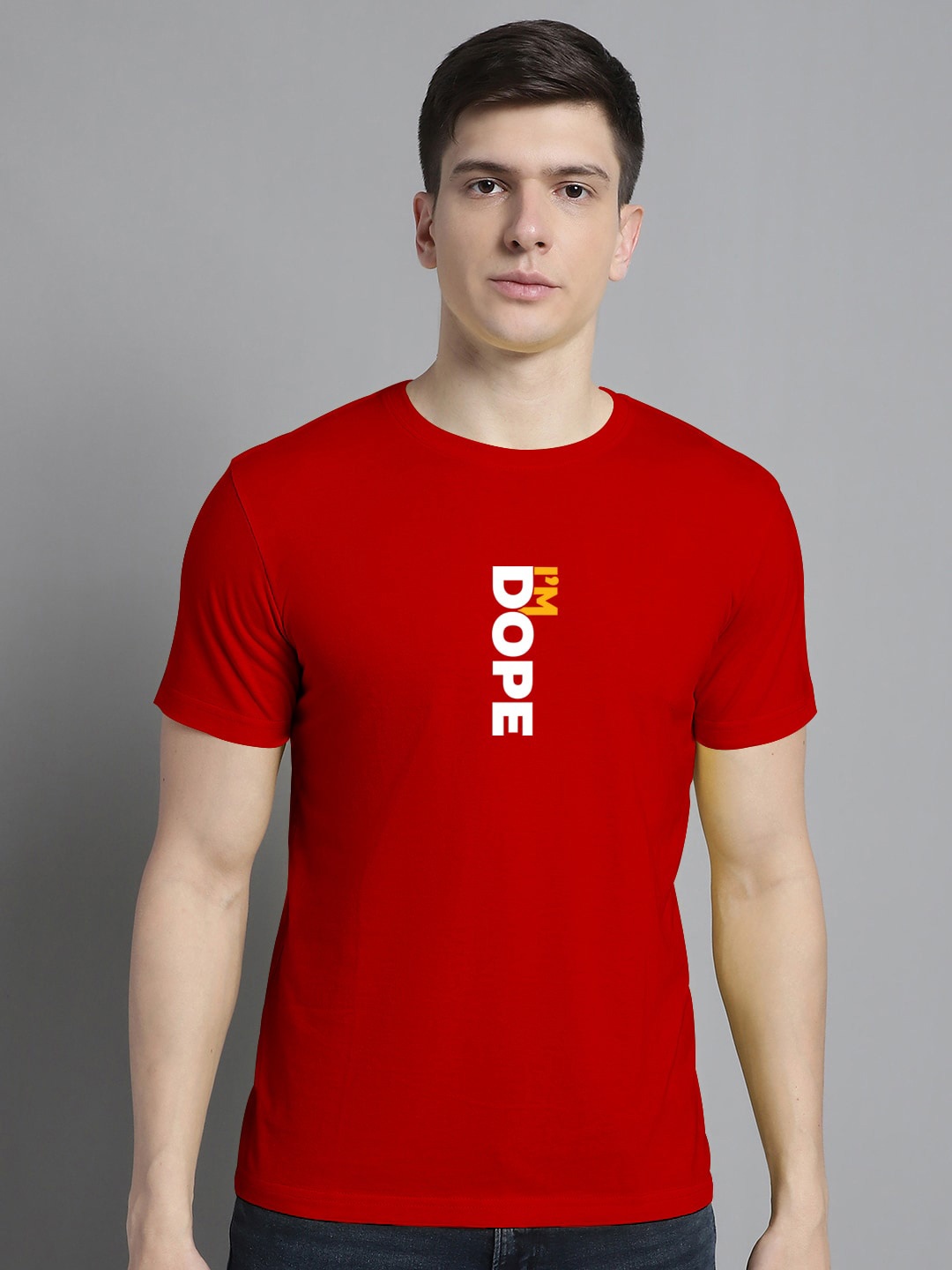 

FBAR Typography Printed Cotton T-shirt, Red