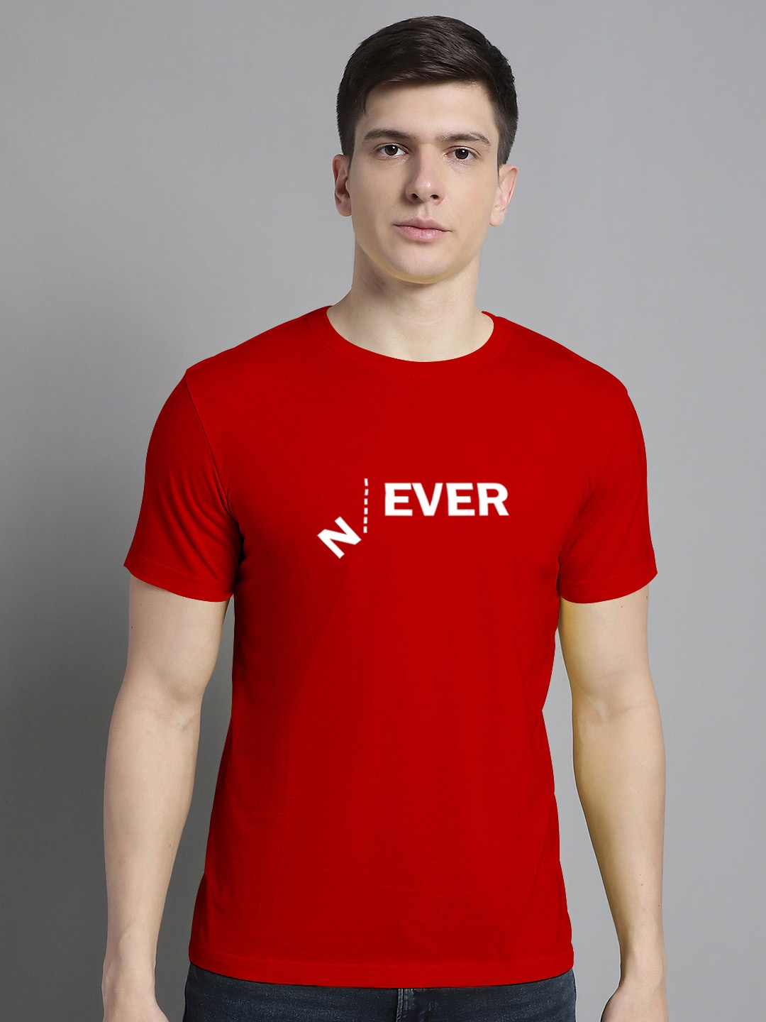 

FBAR Typography Printed Cotton T-shirt, Red