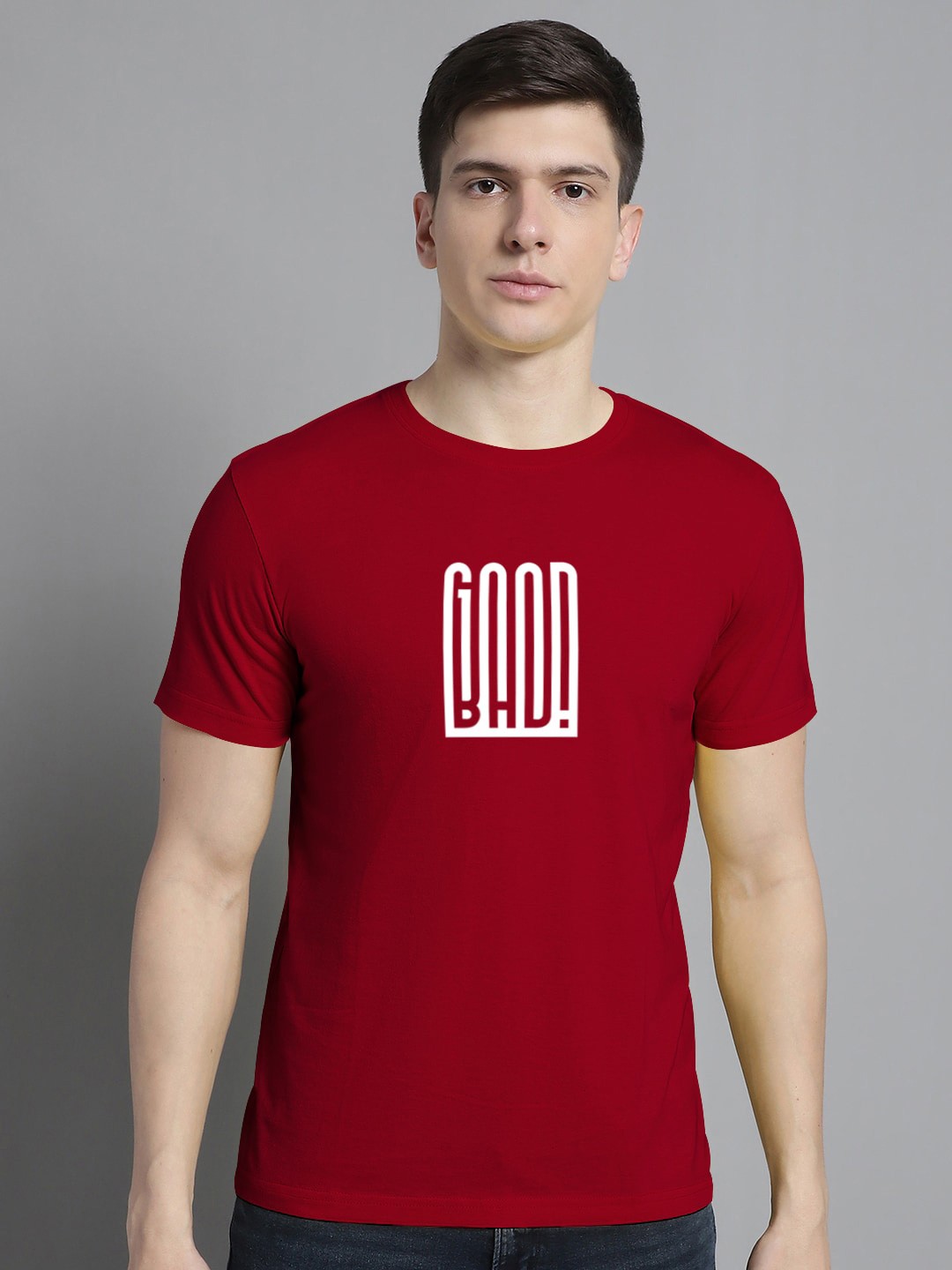 

FBAR Typography Printed Cotton T-shirt, Maroon