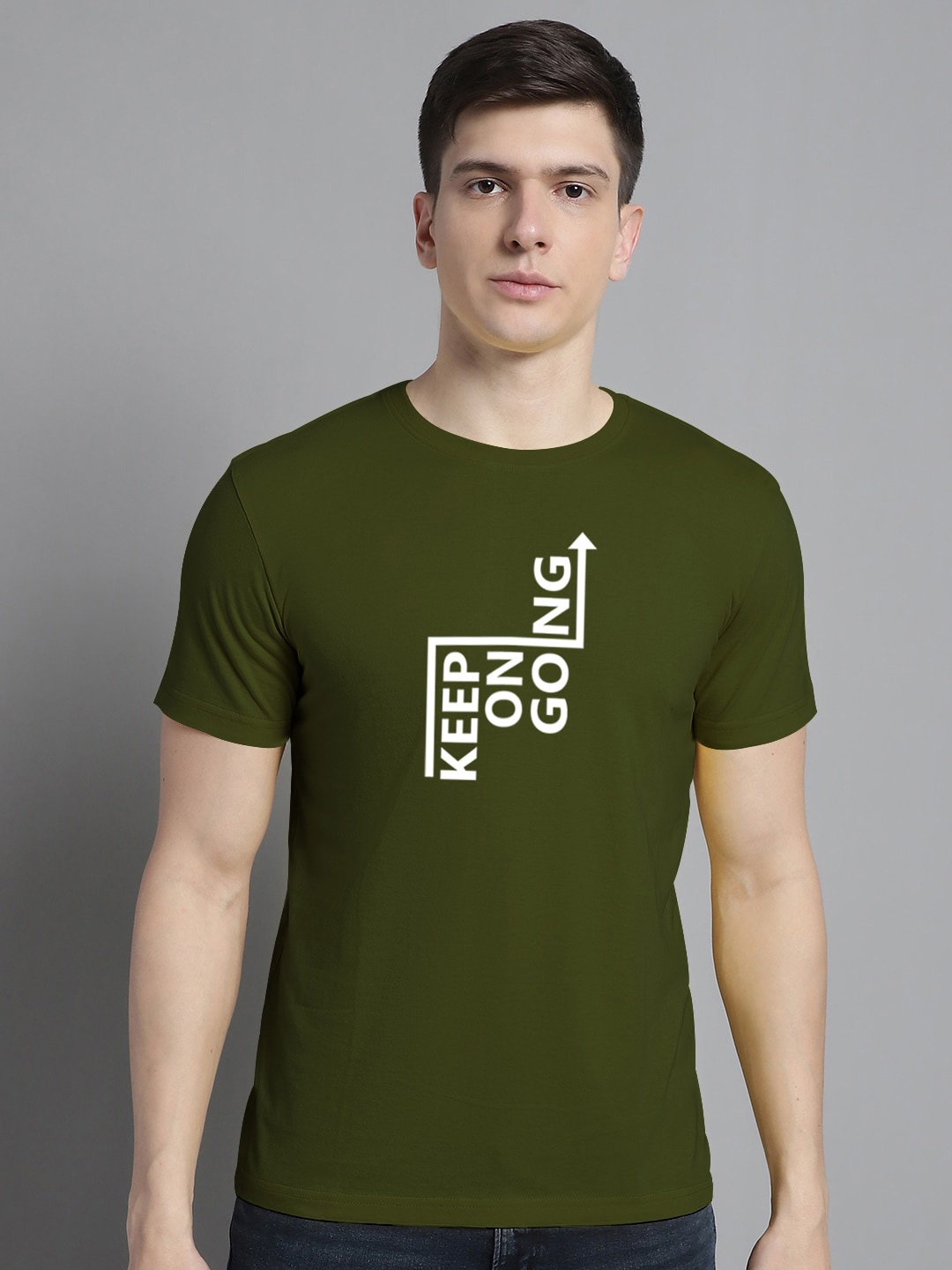 

FBAR Typography Printed Cotton T-shirt, Olive