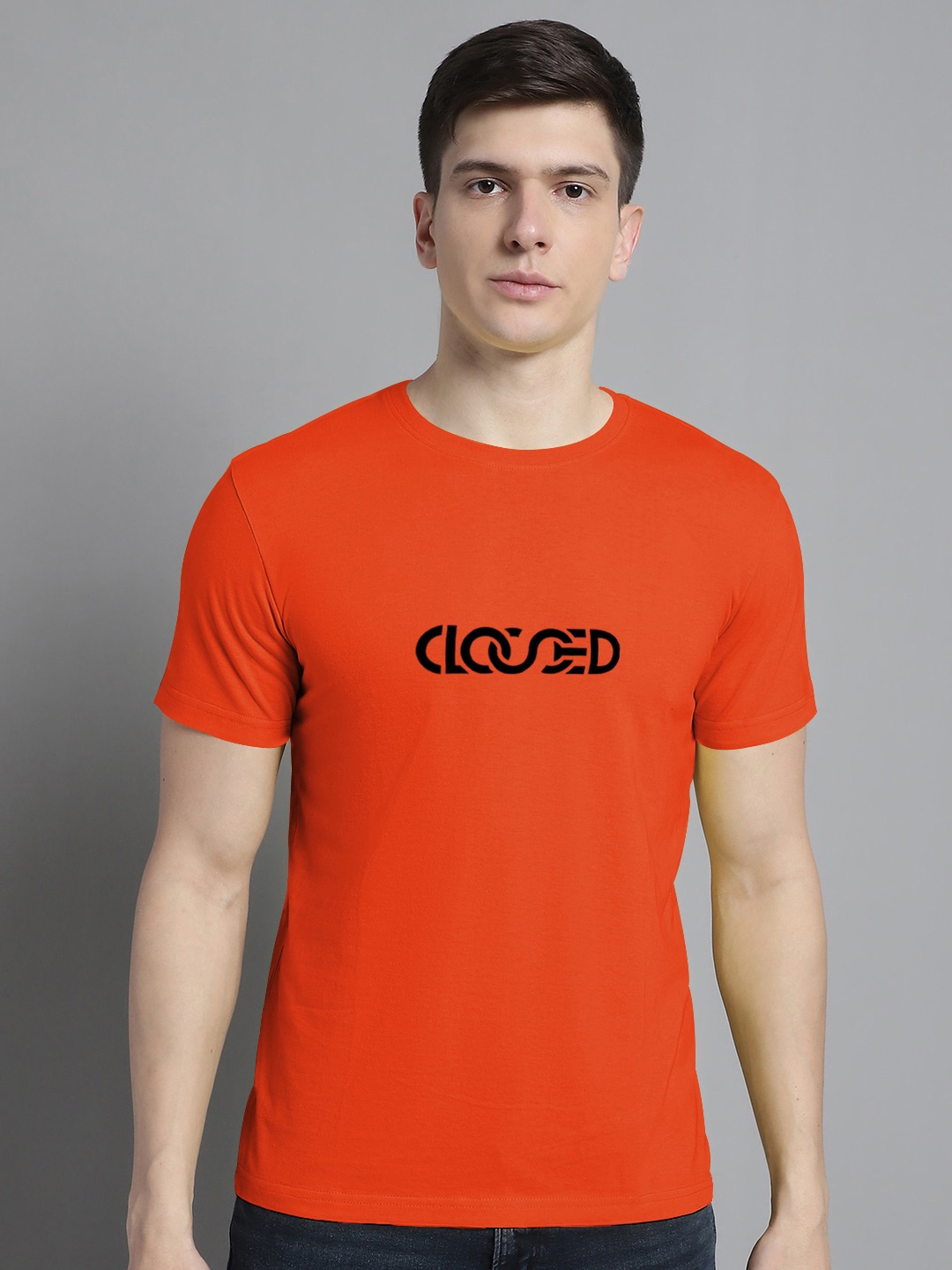 

FBAR Typography Printed Cotton T-shirt, Orange
