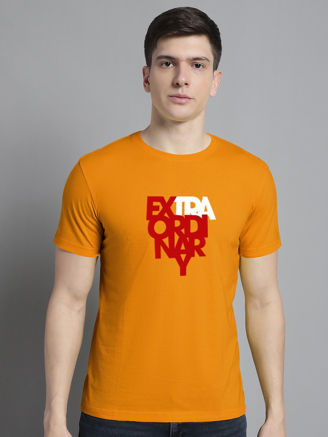 

FBAR Typography Printed Cotton T-shirt, Gold