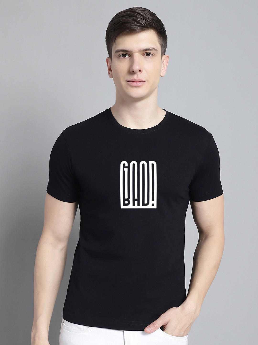 

FBAR Typography Printed Cotton T-shirt, Black