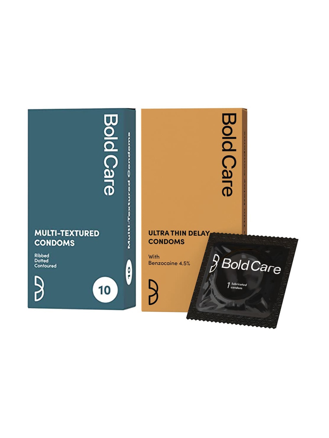 

Bold Care Set of Multi-Textured & Ultra Thin Delay Condoms - 10 Pieces Each, Blue