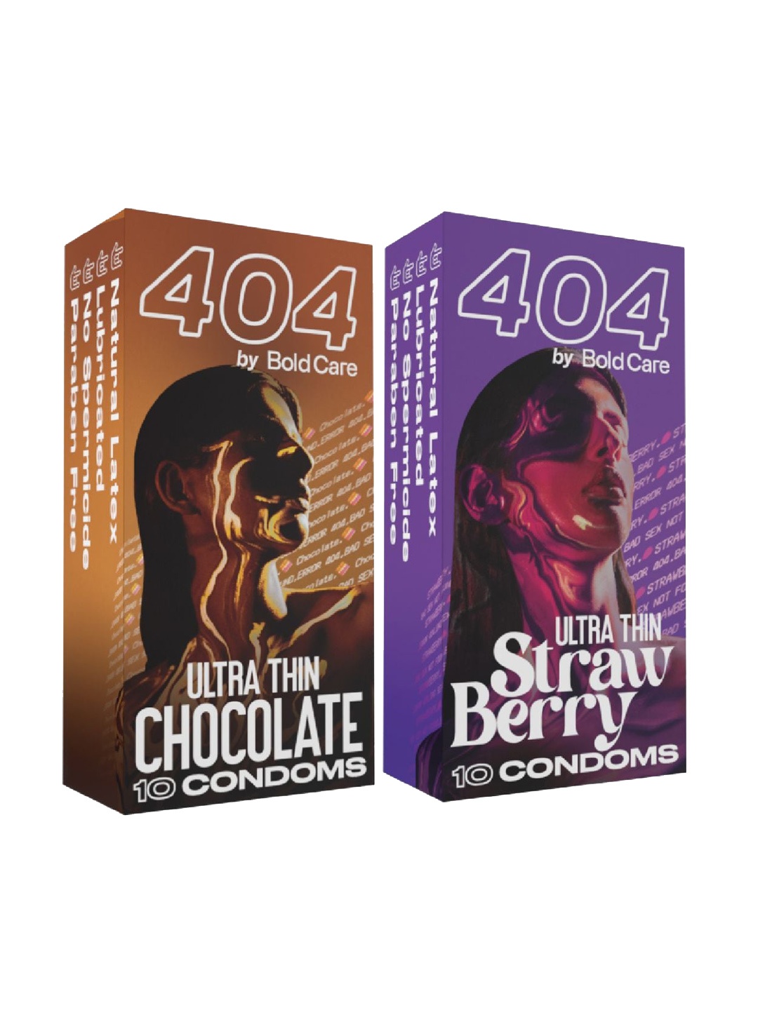

Bold Care Set of Ultra Thin Strawberry & Chocolate 404 Condoms - 10 pcs each, Brown