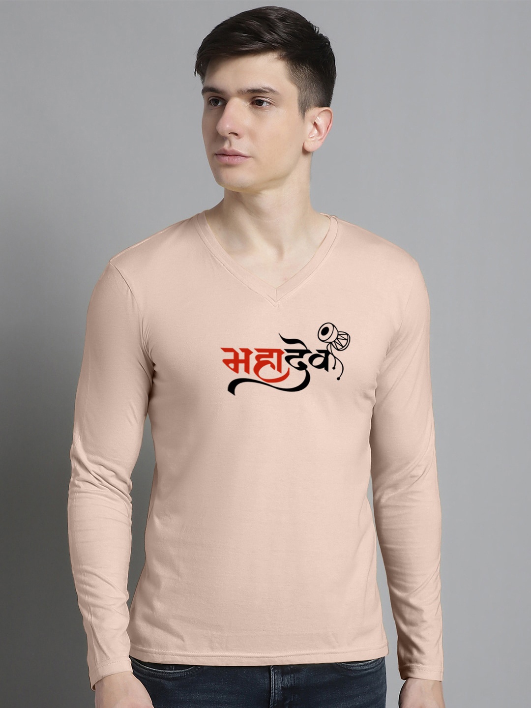 

FBAR Typography Printed Cotton Slim Fit T-shirt, Coral