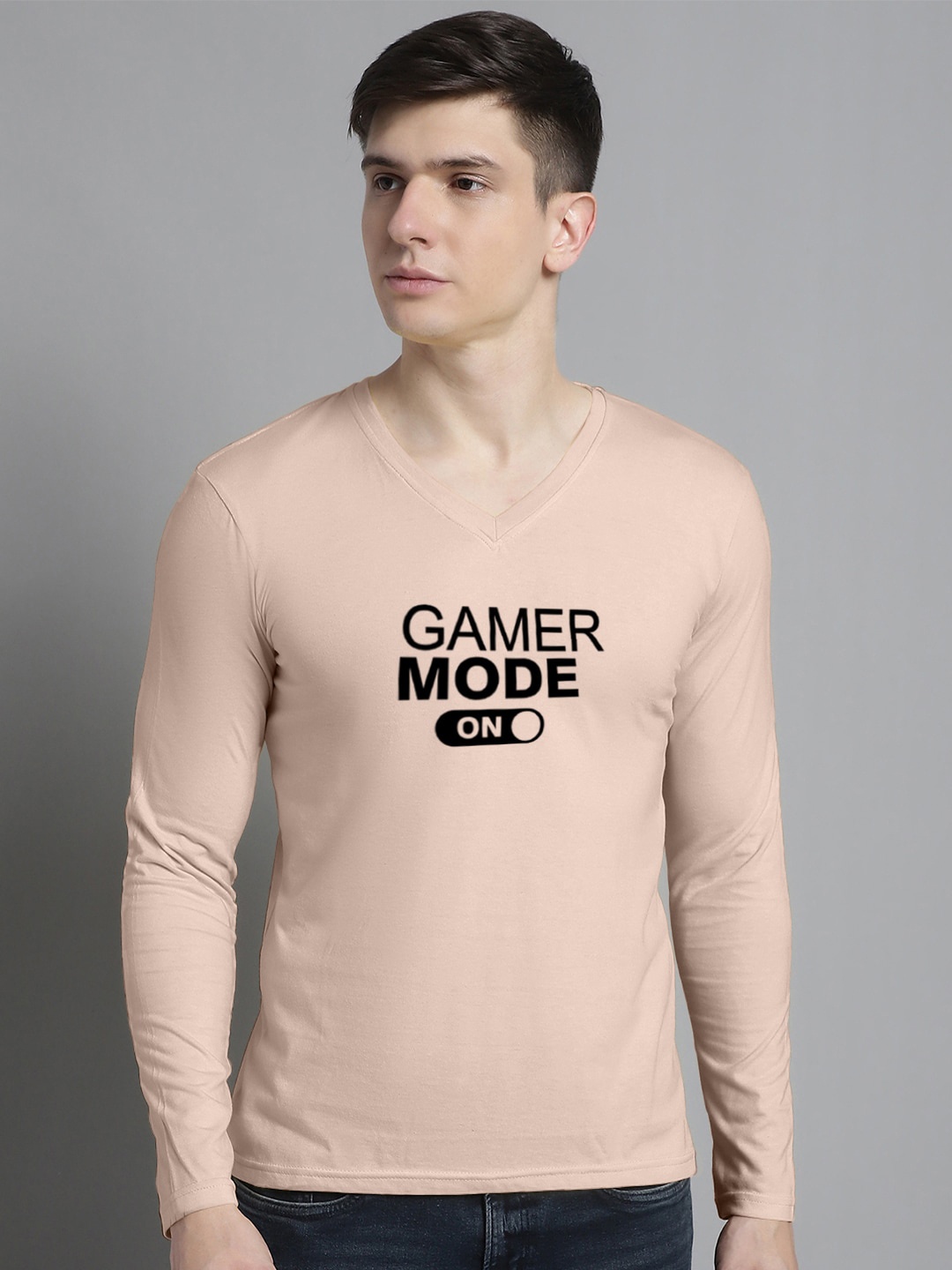 

FBAR Typography Printed Round Neck Cotton Regular T-shirt, Coral