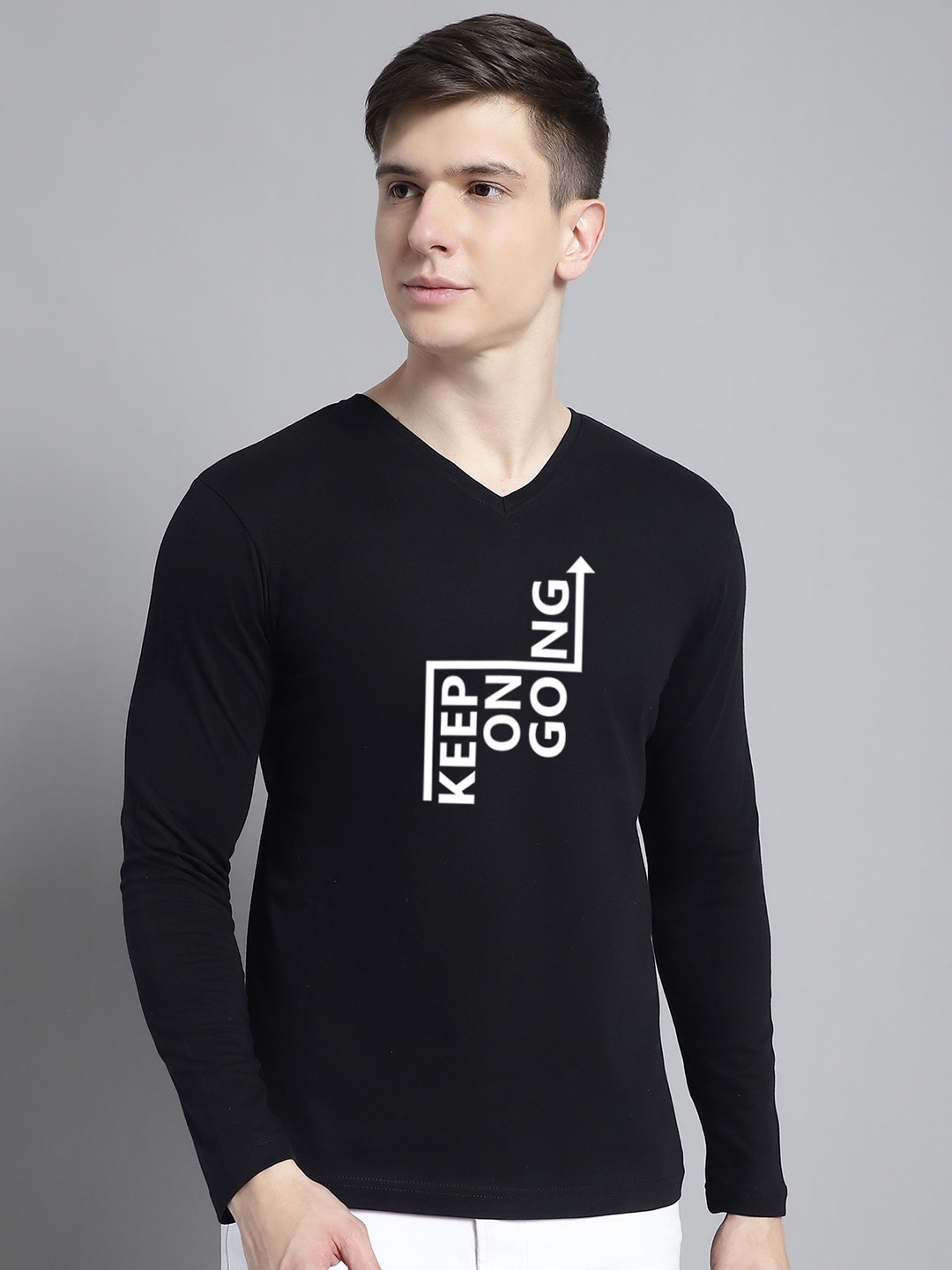 

FBAR Typography Printed Slim Fit Cotton T-shirt, Black