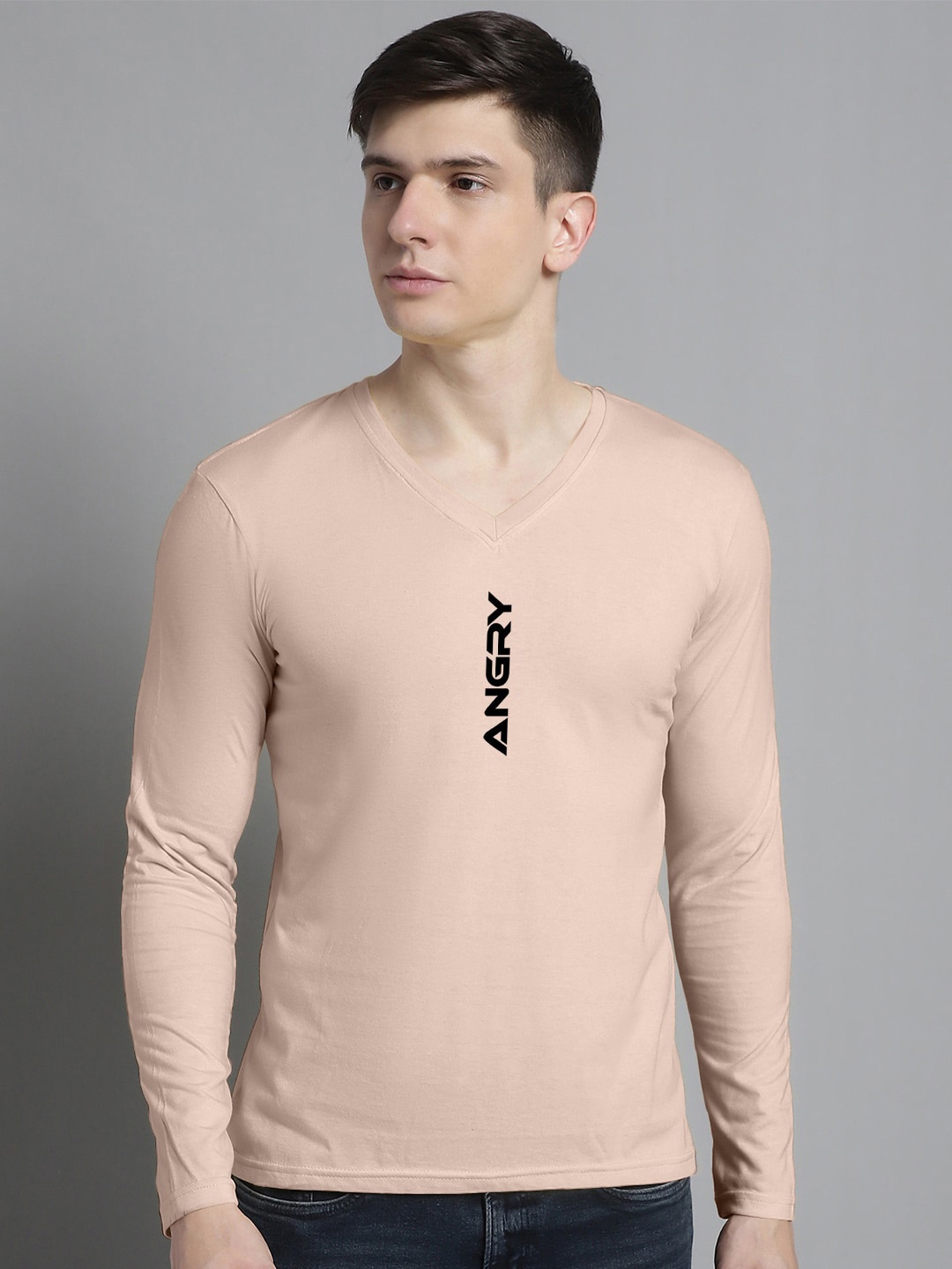 

FBAR Typography Printed Slim Fit Cotton T-shirt, Coral