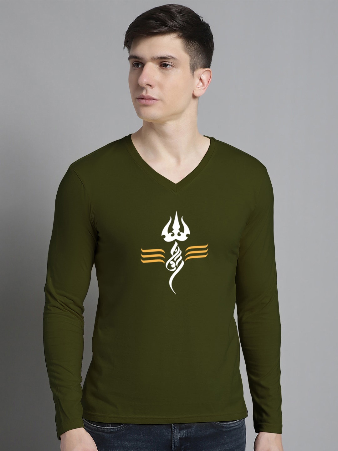 

FBAR Graphic Printed Slim Fit Cotton T-shirt, Olive