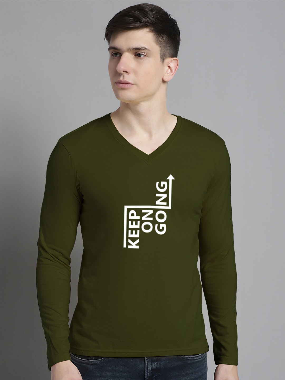 

FBAR Typography Printed Slim Fit Cotton T-shirt, Olive